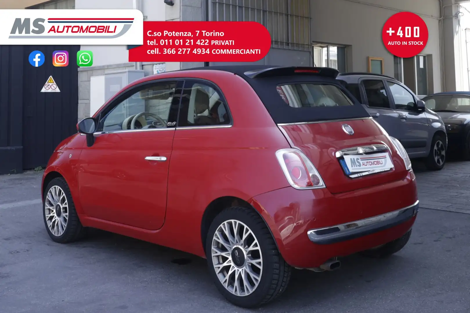 Fiat 500C 500 C 1.2 Lounge Cabrio Unicoproprietario Rouge - 2