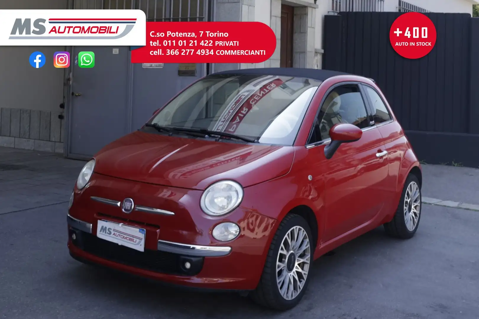 Fiat 500C 500 C 1.2 Lounge Cabrio Unicoproprietario Rouge - 1