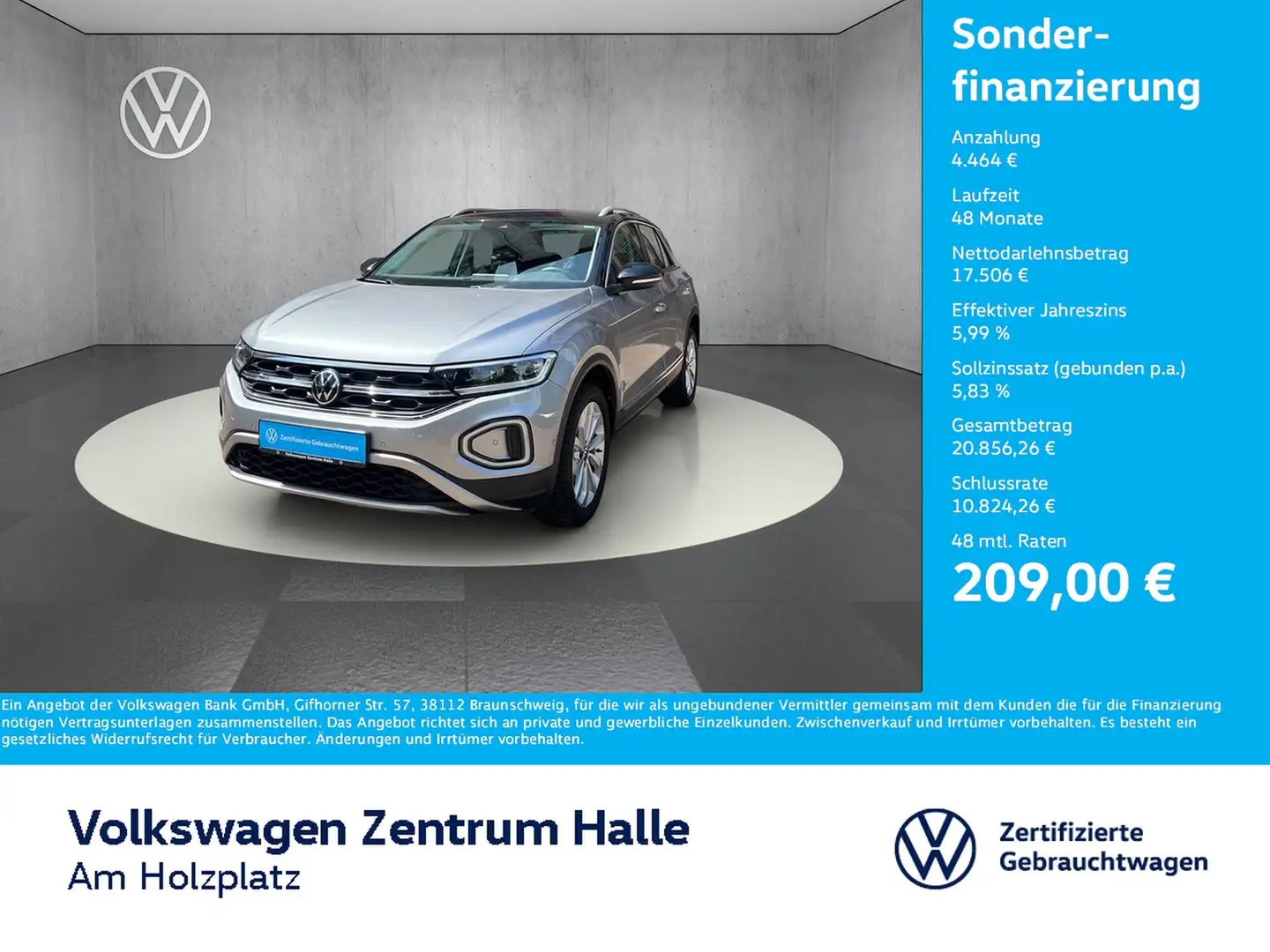 Volkswagen T-Roc 1.0 l TSI OPF Style Silber - 1