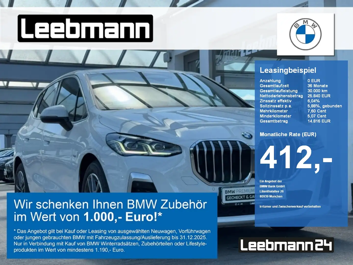 BMW 218 d Active Tourer M-Sport GARANTIE bis 06/2029 Blanco - 1