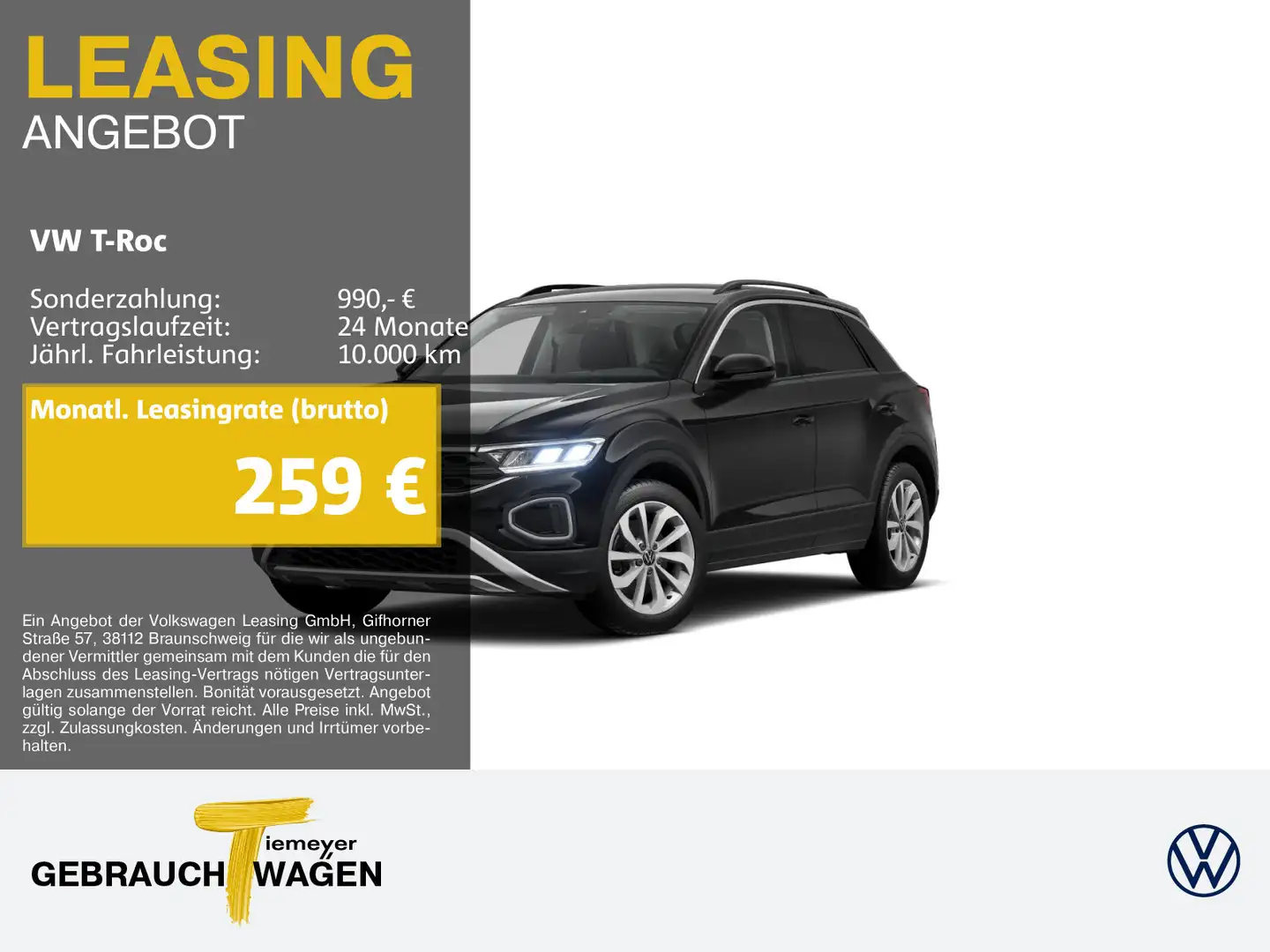 Volkswagen T-Roc 2.0 TDI DSG LIFE LM17 NAVI KAMERA SITZHZG Schwarz - 1