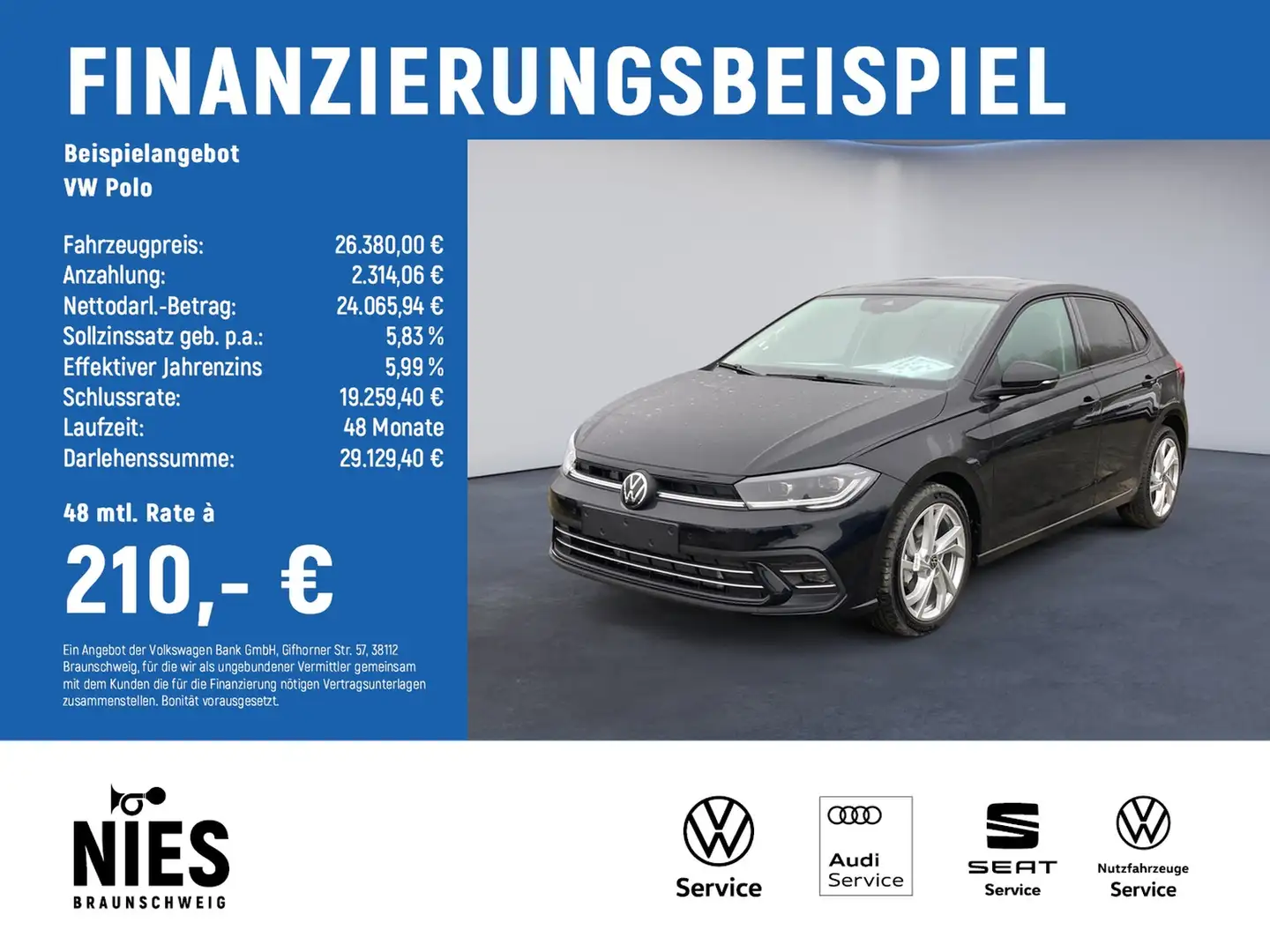 Volkswagen Polo Style MATRIX-LED+RearView+AHK Schwarz - 2