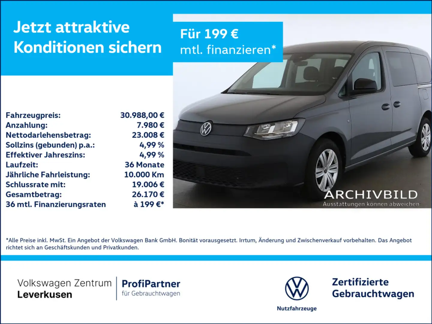 Volkswagen Caddy Kombi Lang 7-SITZER PDC KEYLESS KAM SHZ Schwarz - 1