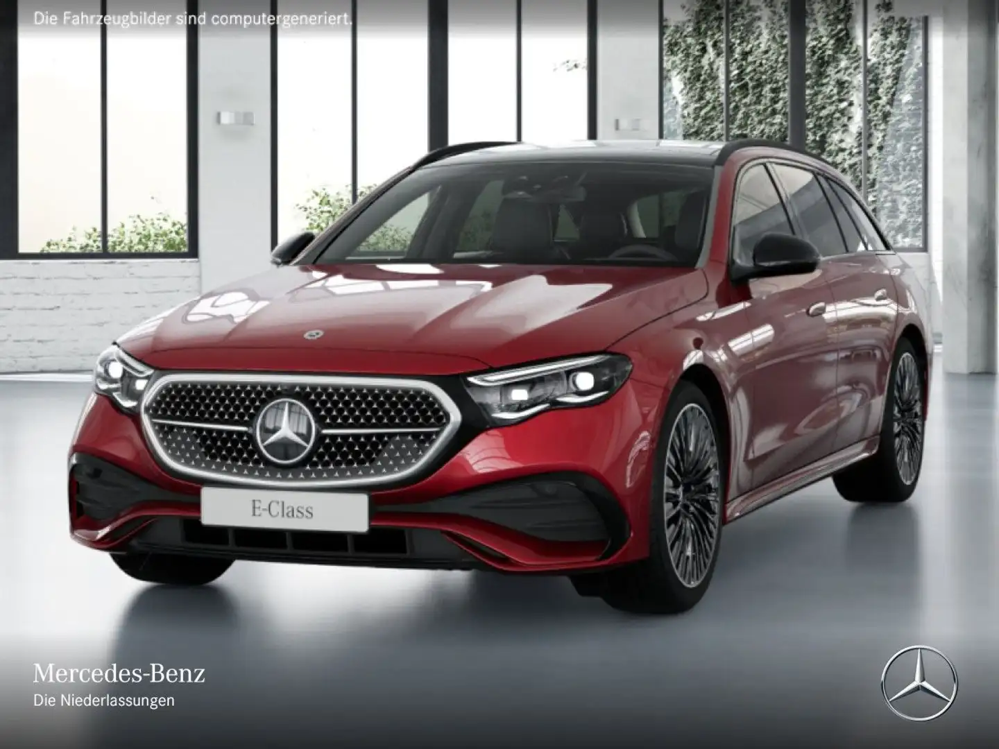 Mercedes-Benz E 220 d T Edition AMG-Line Fahrass 360° Pano HUD Rot - 2