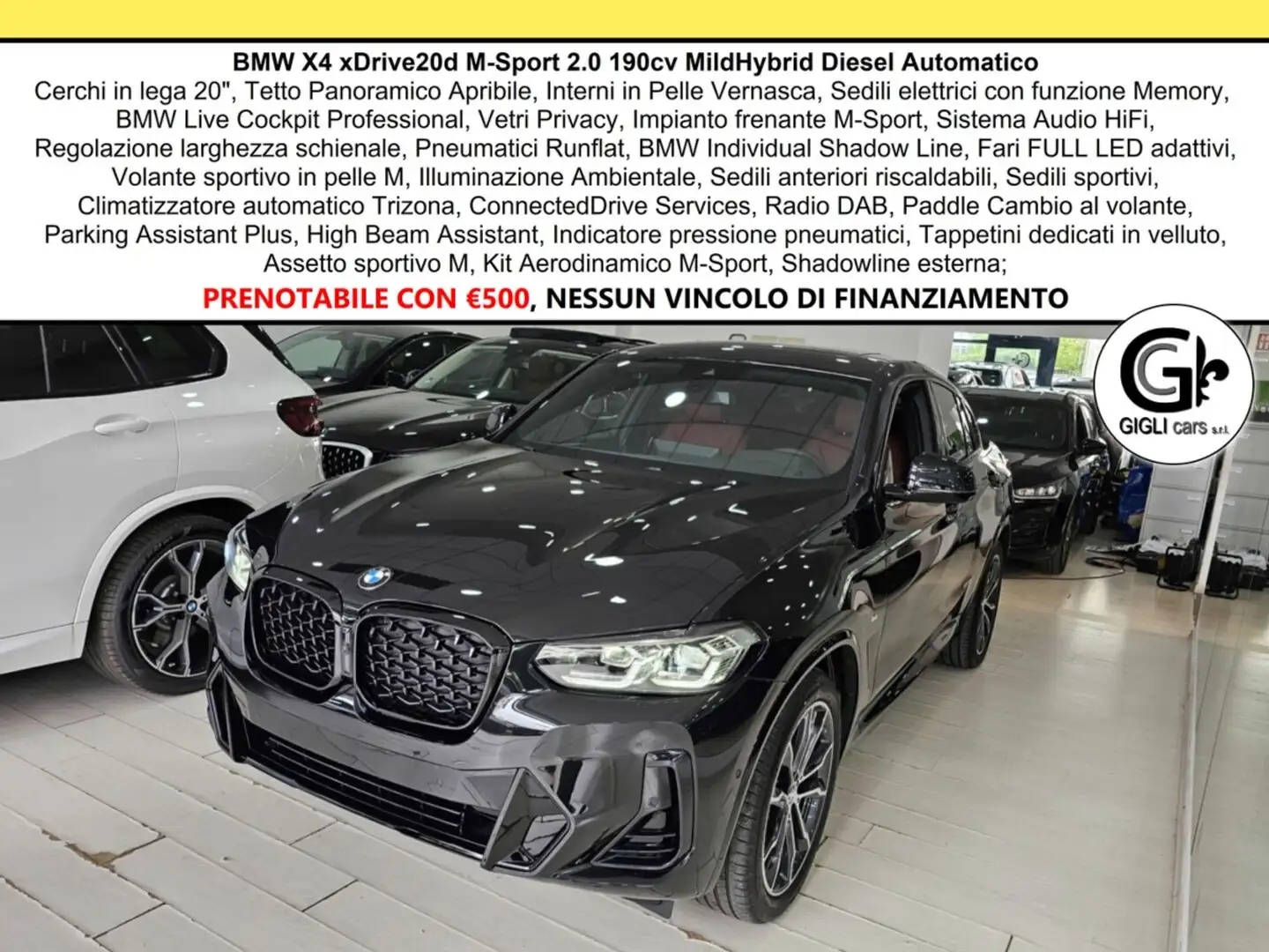 BMW X4 M-Sport C.20" Tetto Navigatore Telecamera MSport M Nero - 1