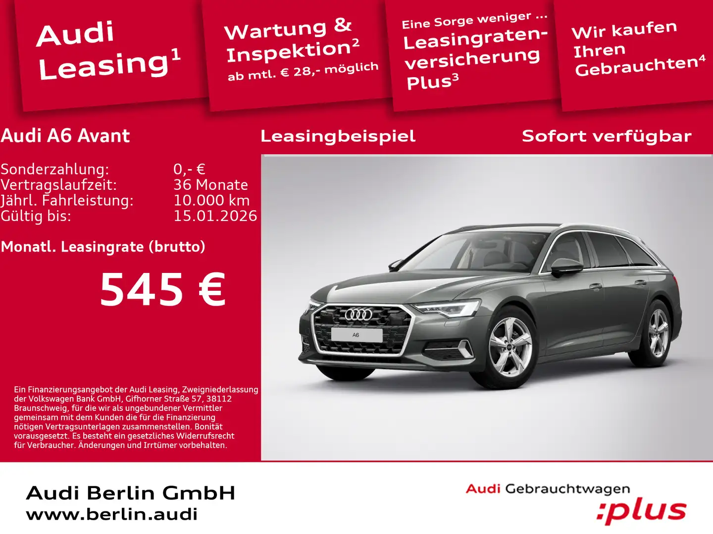 Audi A6 Sport advanced 35 TDI S tr. Grau - 1