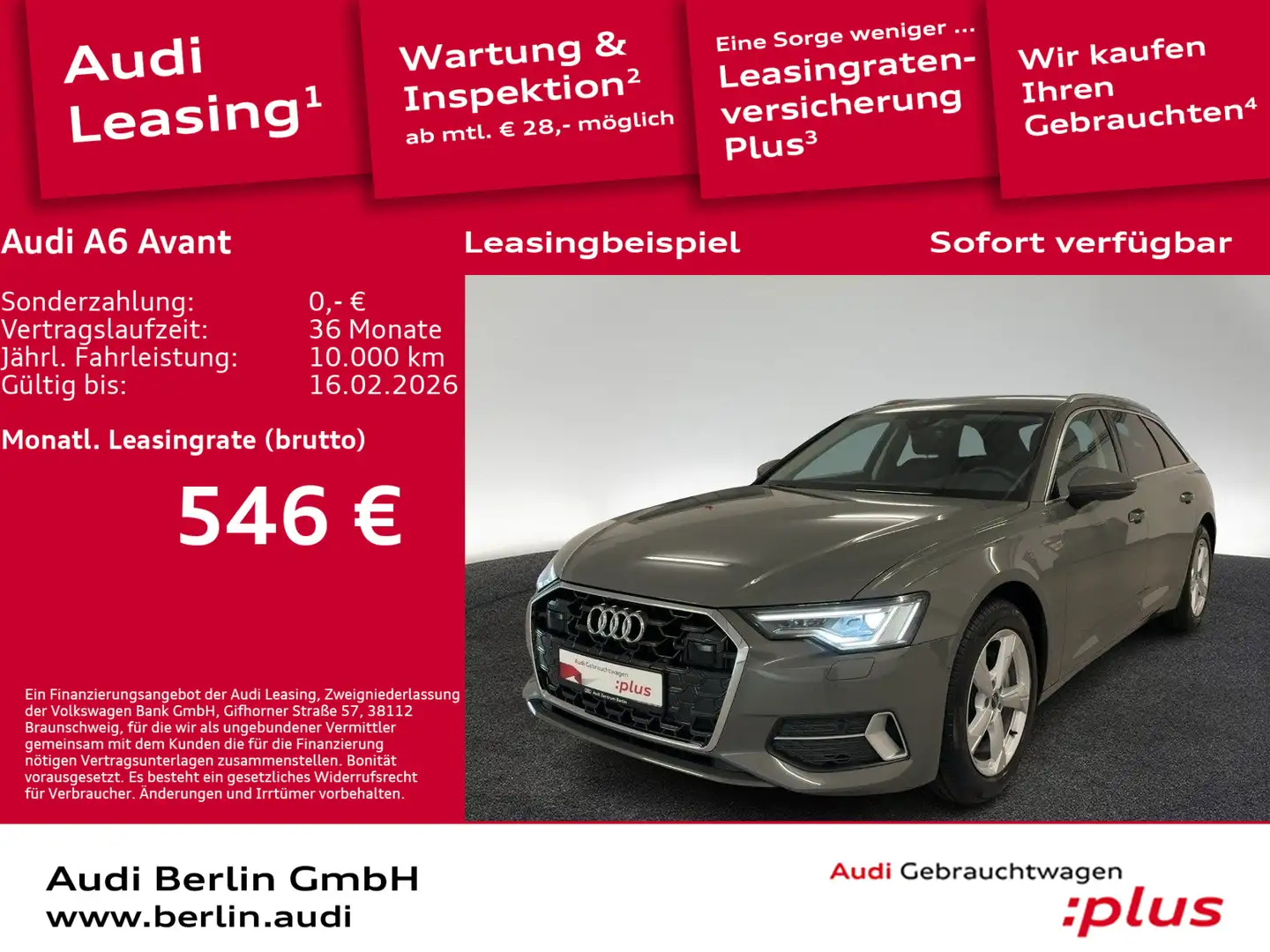 Audi A6 Sport advanced 35 TDI S tr. AHK PDC Grau - 1