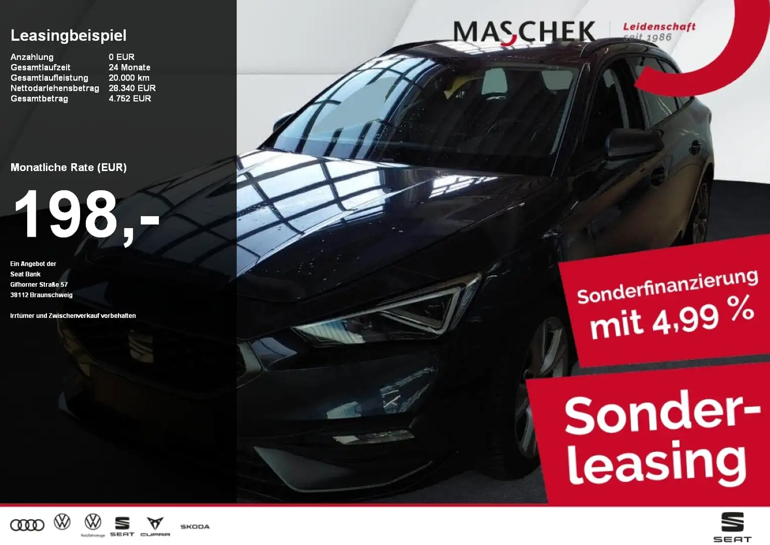 SEAT Leon ST FR 2.0 TDI DSG Matrix Navi RearView Sitzh. Gri - 1