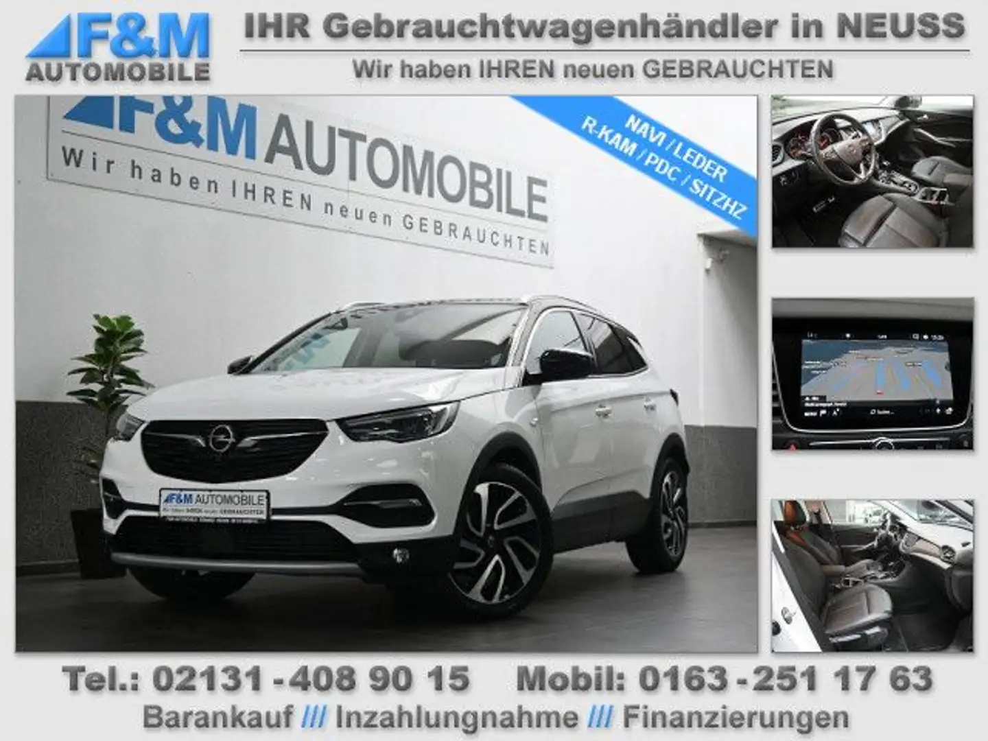 Opel Grandland X Ultimate Navi Leder R-Kam ACC Weiß - 1