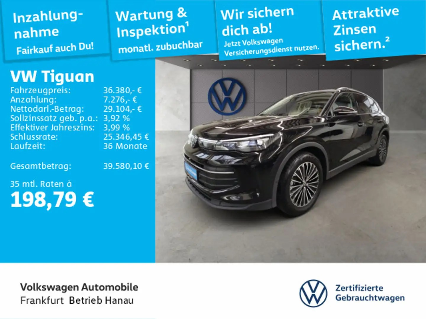 Volkswagen Tiguan 2.0 TDI DSG Goal Navi LEDPlus DAB+ FrontA Noir - 1
