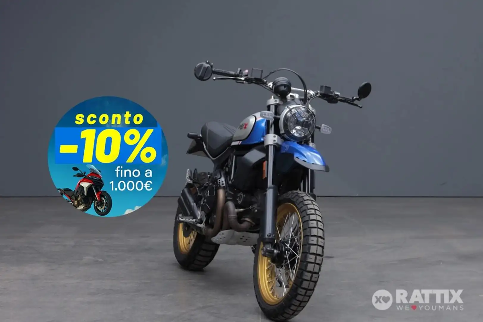 Ducati Scrambler 800 Desert Sled Bleu - 1