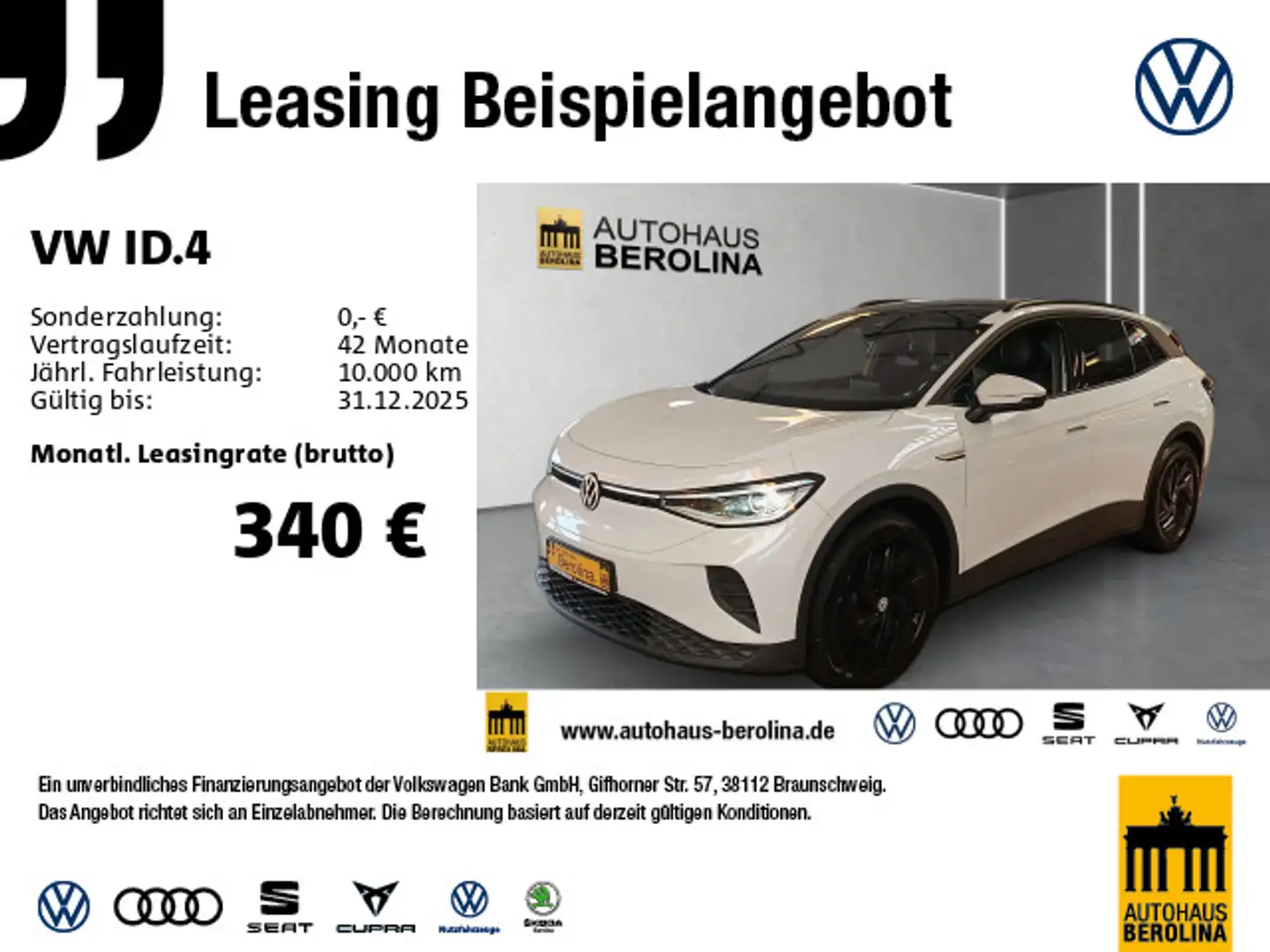 Volkswagen ID.4 Pro Performance *PANO*MATRIX*ACC*NAV*R-CAM* Weiß - 1