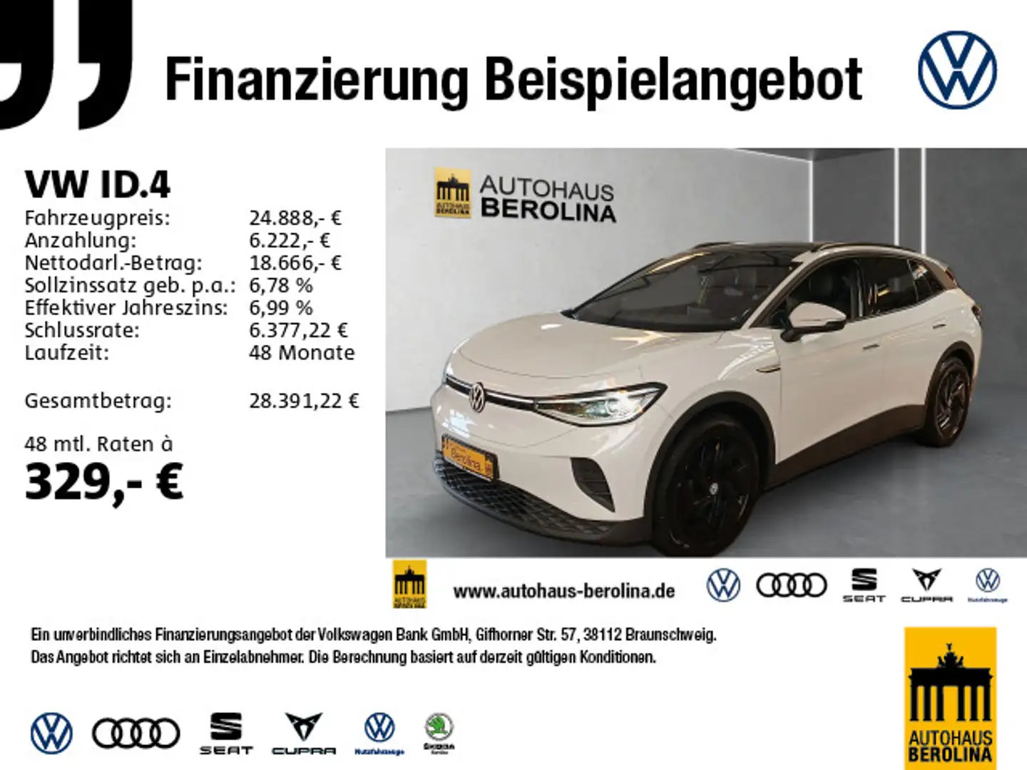 Volkswagen ID.4 Pro Performance *PANO*MATRIX*ACC*NAV*R-CAM* Weiß - 1
