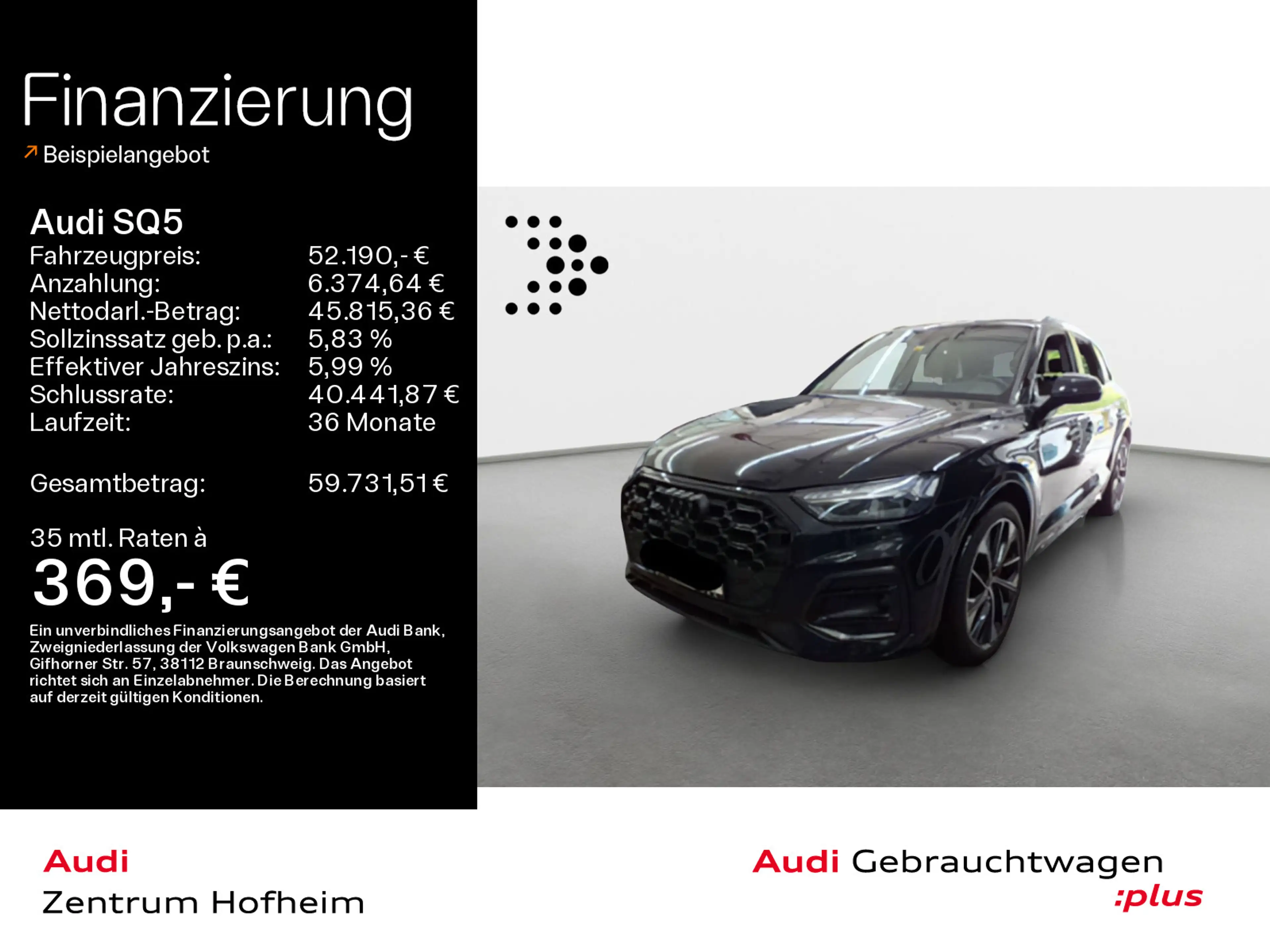 Audi SQ5 TDI tip*Air*B&O*HUD*Pano*Matrix*Virtual*Navi