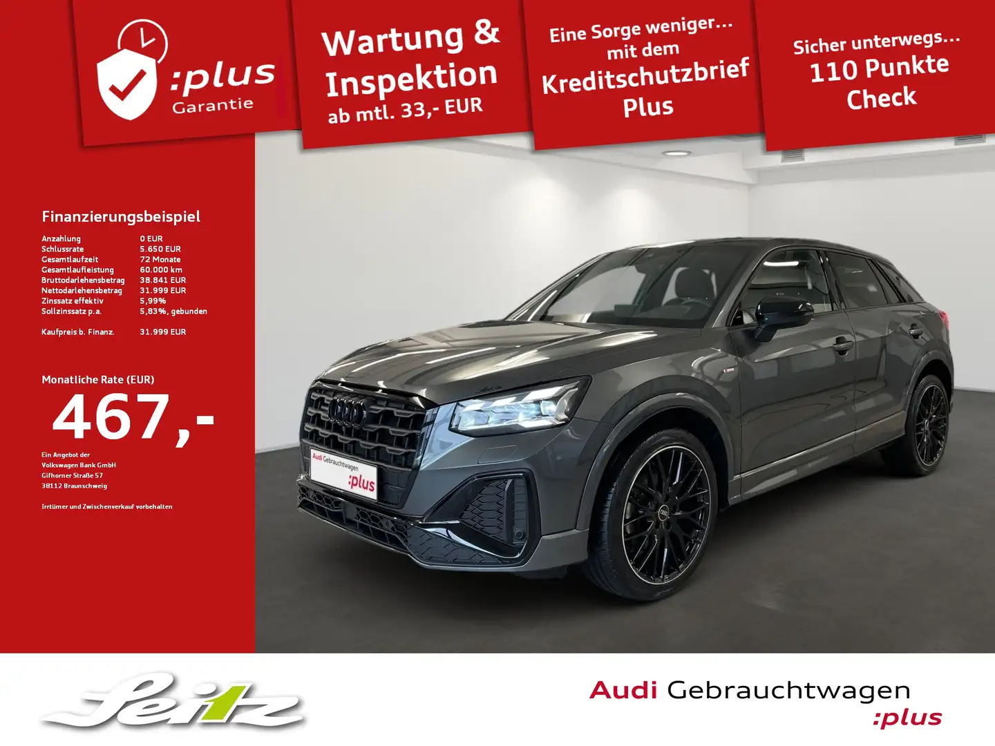 Audi Q2 40 TFSI quattro S line *SONOS*MATRIX*KAMERA*NAVI* Gris - 1