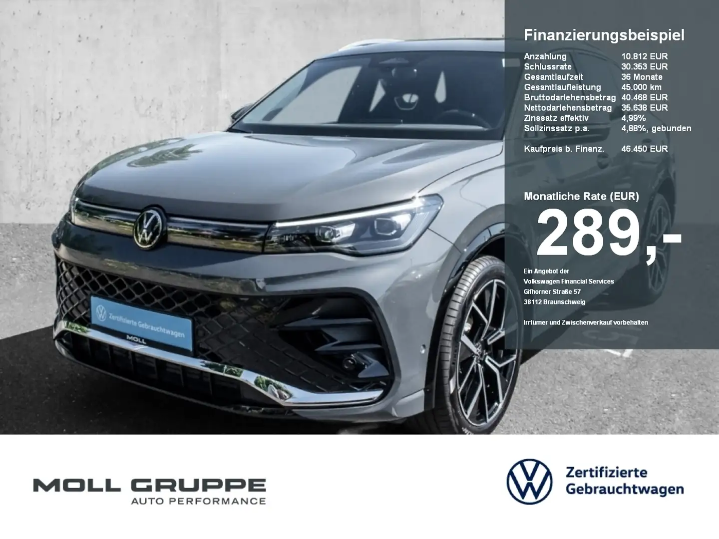 Volkswagen Tiguan 1.5 eTSI DSG R-Line AHK NAVI PANO LED ACC Grau - 1