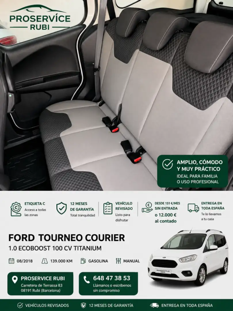 Ford Tourneo Courier 1.0 Ecoboost Titanium Blanco - 2