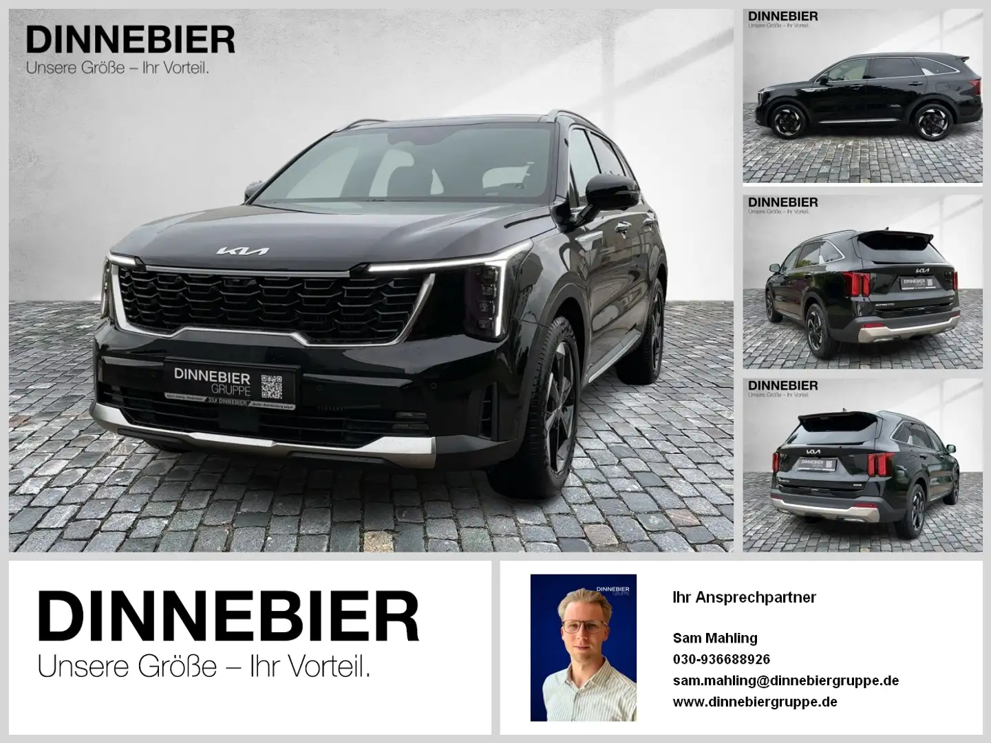 Kia Sorento Platinum AWD+Glasdach+360°Kamera+LED Schwarz - 1