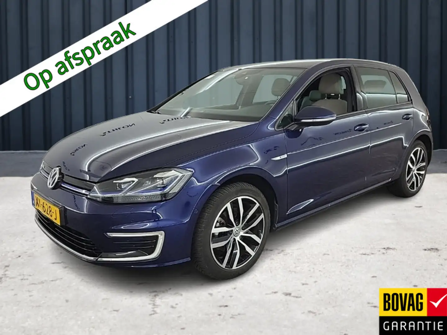 Volkswagen e-Golf (136PK) 1e-Eig, Keurig-Onderh, 12-Mnd-BOVAG, NL-Au Blauw - 1
