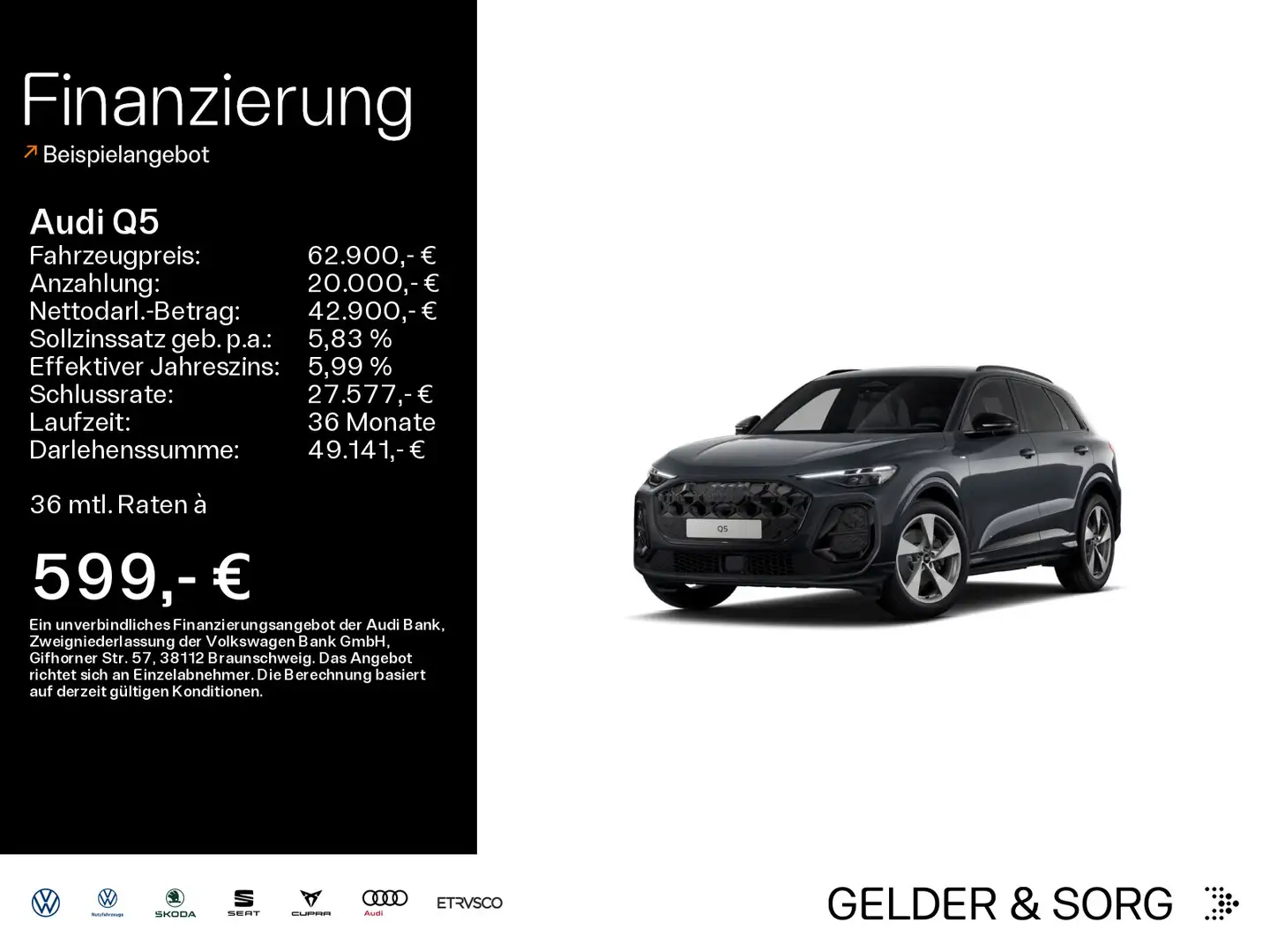 Audi Q5 TFSI qu. S line *Matrix*TechPlus*ACC*Navi*EPH Gris - 1
