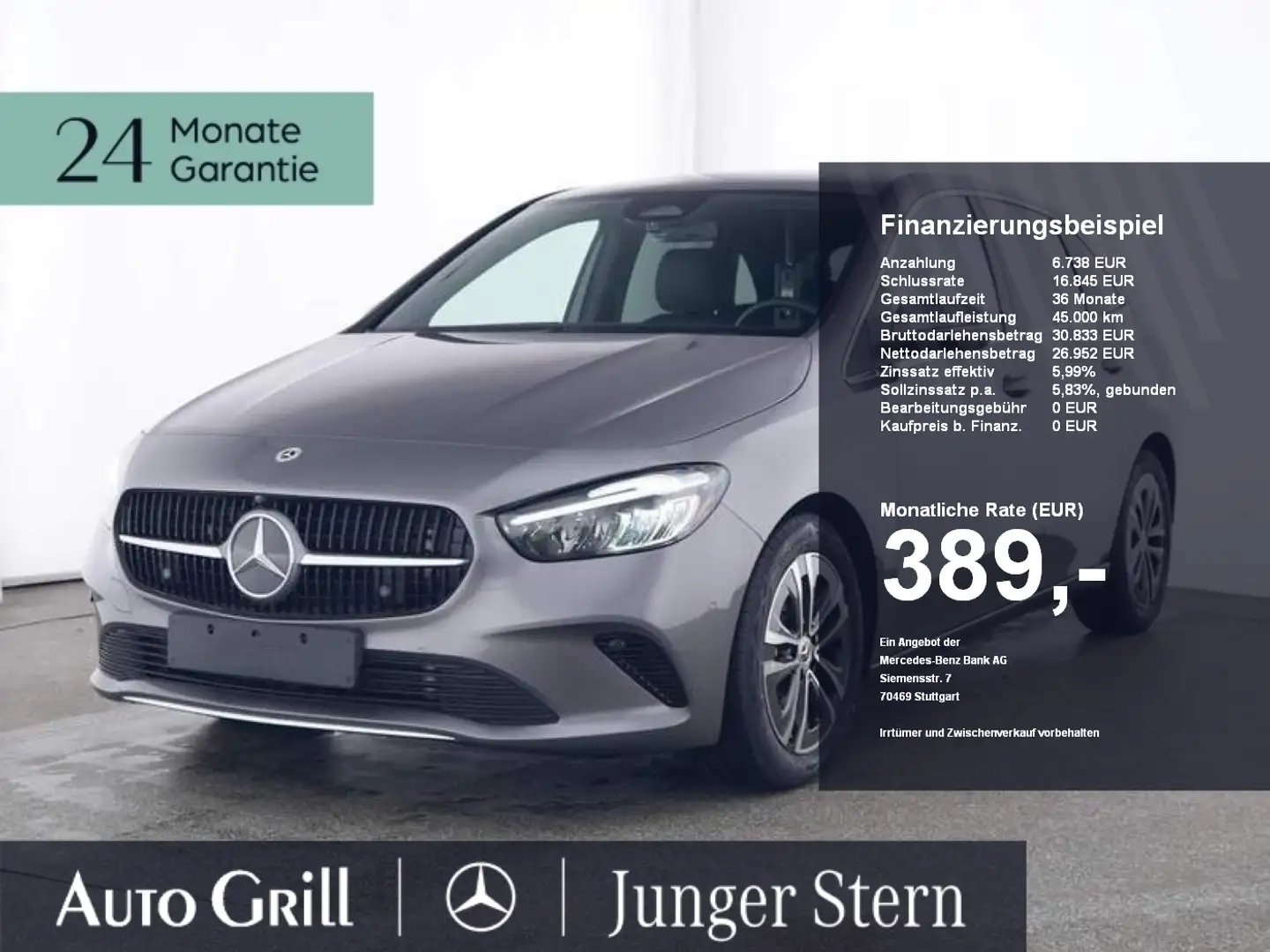 Mercedes-Benz B 220 4M Progressive AHK Kamera 2612km Distr Gri - 1