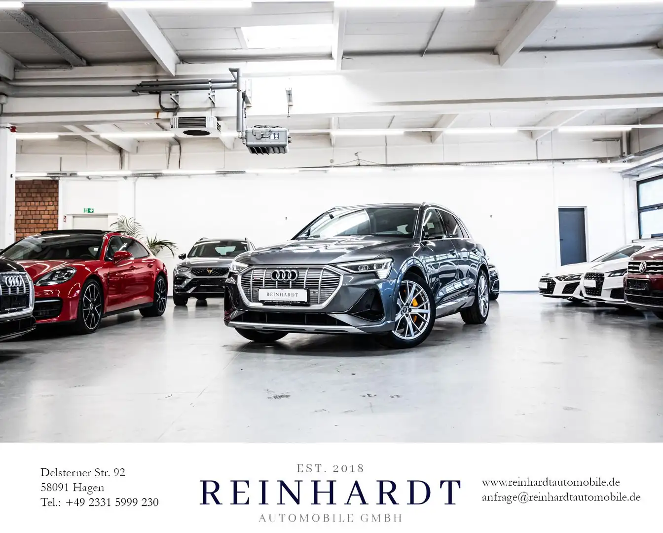 Audi e-tron 55 2x S LINE/21Z/MATRIX/ACC/HuD/PANO/360° Grau - 1