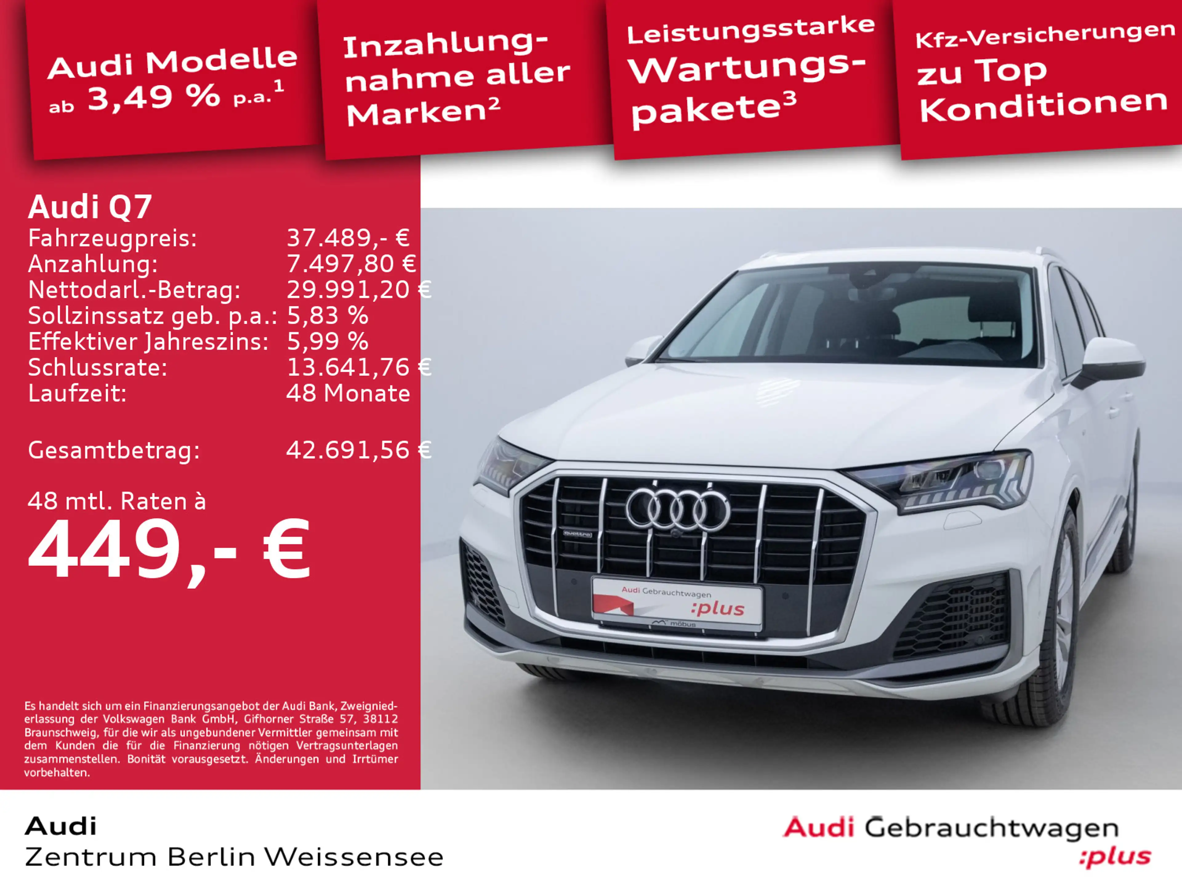 Audi Q7 55 TFSI TIP-TRO*QUA*S-LINE*MATRIX*7-SITZ*AHK* — photo 2