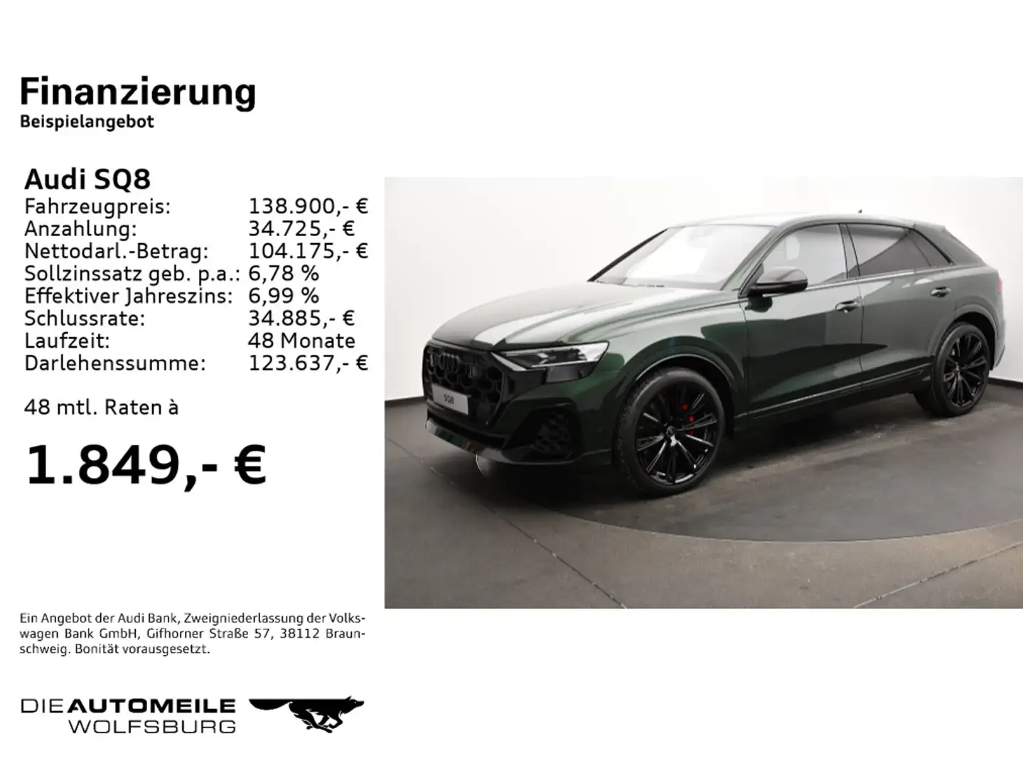 Audi SQ8 SUV TFSI tiptronic Зелений - 2