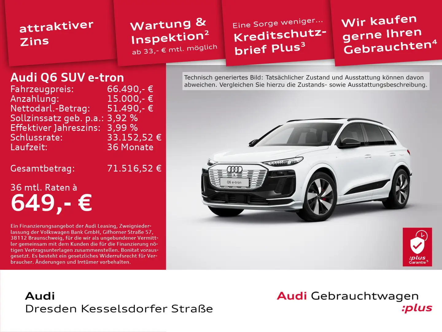 Audi Q6 e-tron 185 kW Kamera LED Navi Pano Weiß - 1