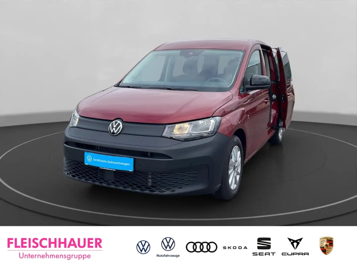 Volkswagen Caddy AHK VC RFK SHZ Keyless GRA LaneAss 2-Zonen-Klimaau Rot - 1