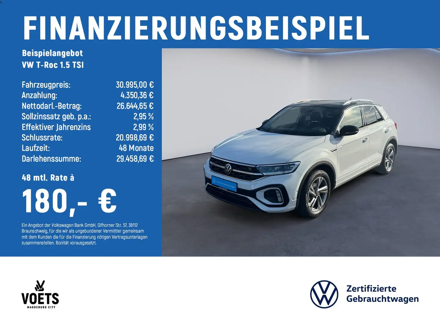 Volkswagen T-Roc 1.5 TSI R-Line DSG+KAM+AHK+NAVI+ALLWETTER Wit - 2