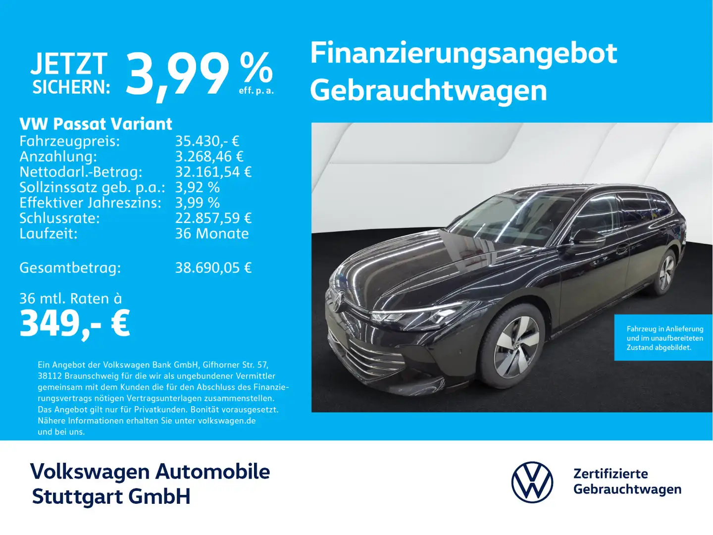 Volkswagen Passat Variant Business 2.0 TDI DSG Navi Kamera Schwarz - 1
