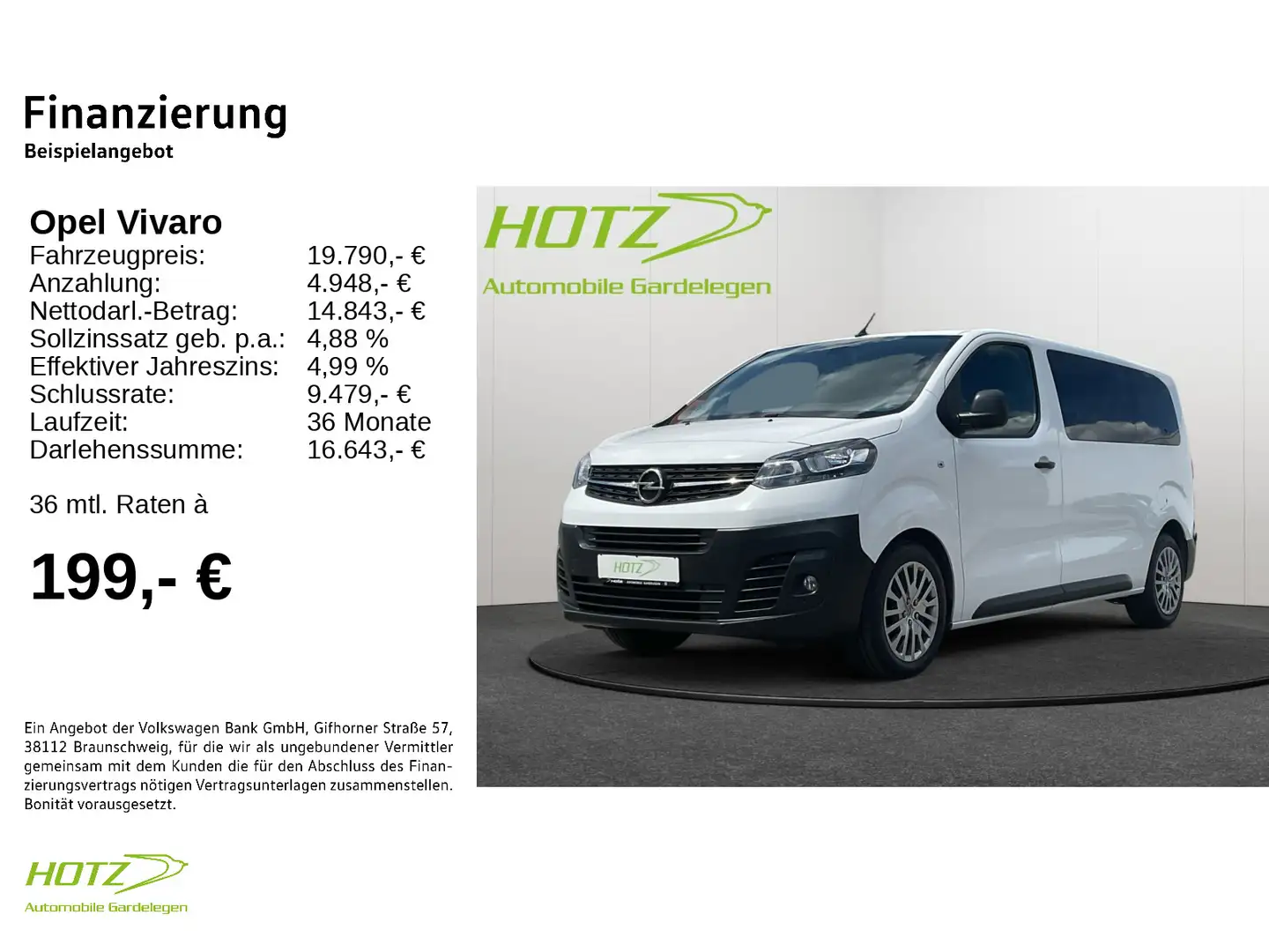 Opel Vivaro Kombi 9-Sitzer AHK M (L2) Weiß - 2
