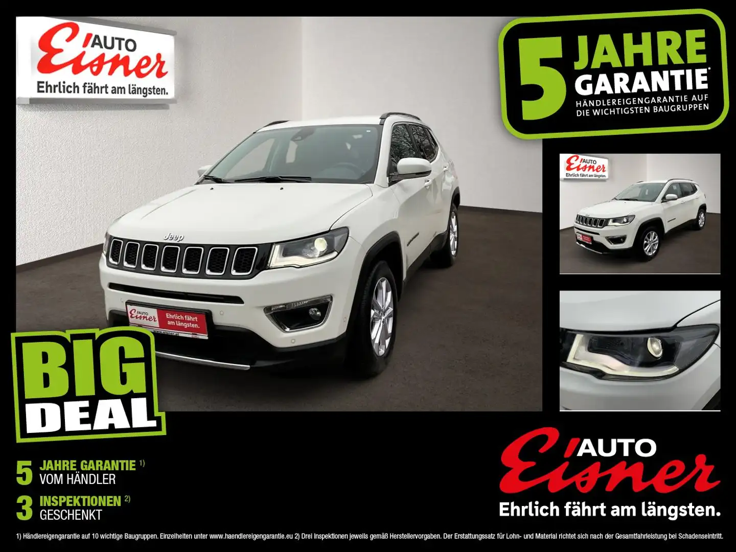 Jeep Compass 1.3 PHEV AT 4XE LIMITE Allrad ! Weiß - 1
