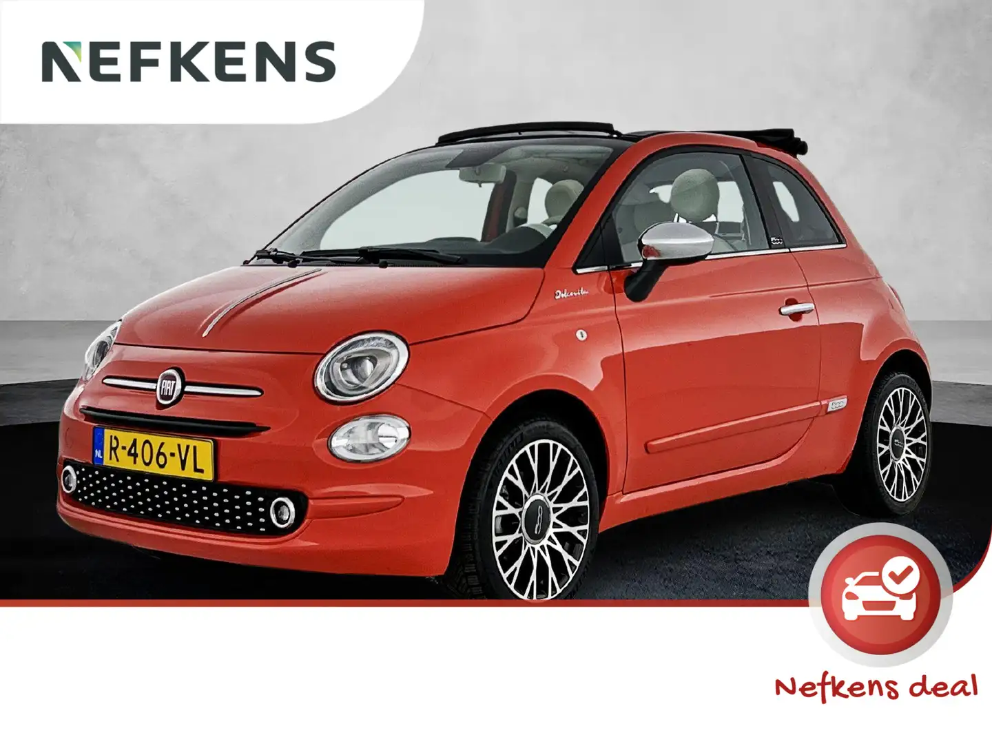Fiat 500C Dolcevita Hybrid 70 pk | Navigatie | Elektrische K Orange - 1