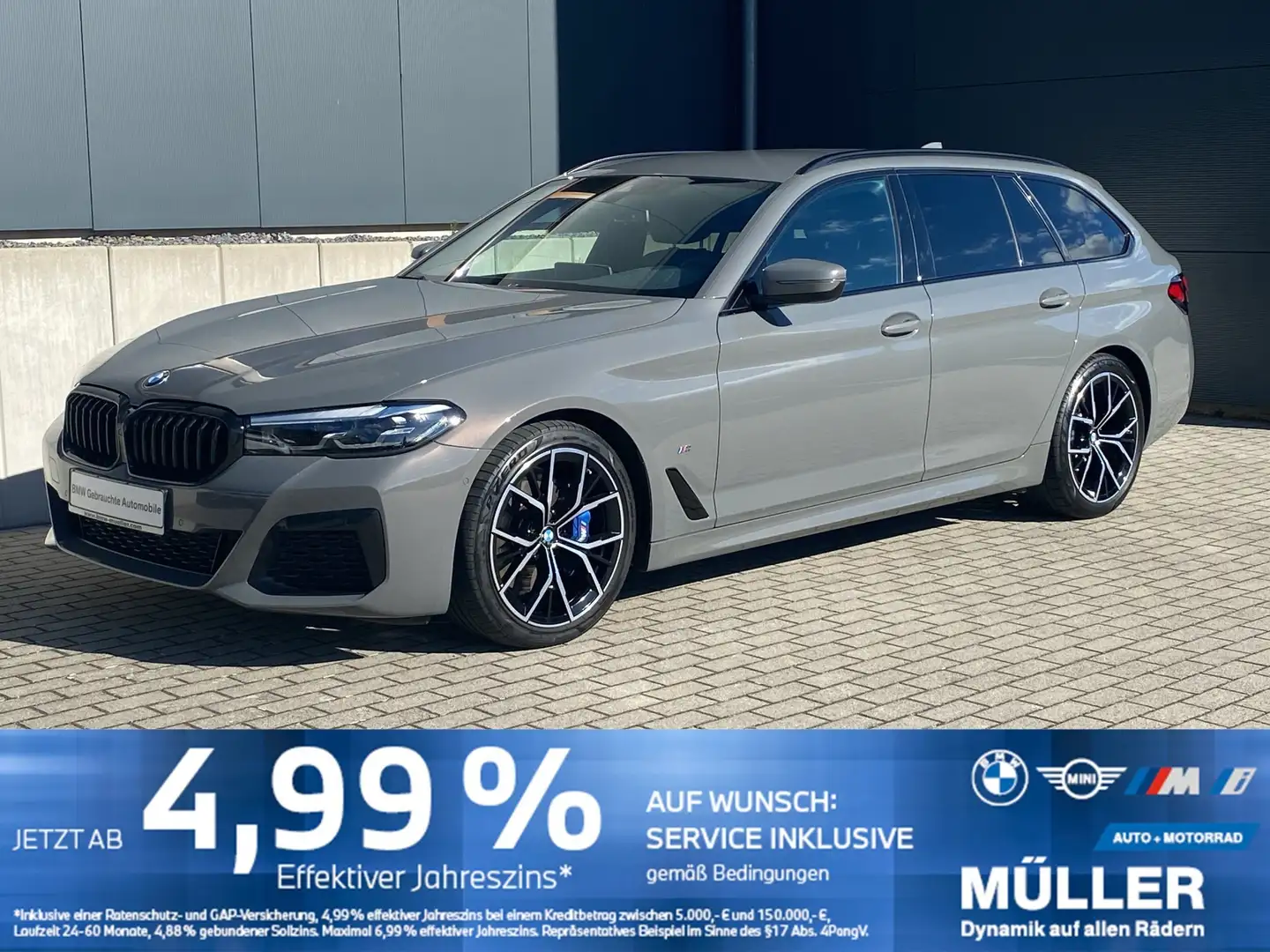 BMW 520 d Touring SAG M Sport AHK/CAM/PRIVACY/HiFi Grau - 1