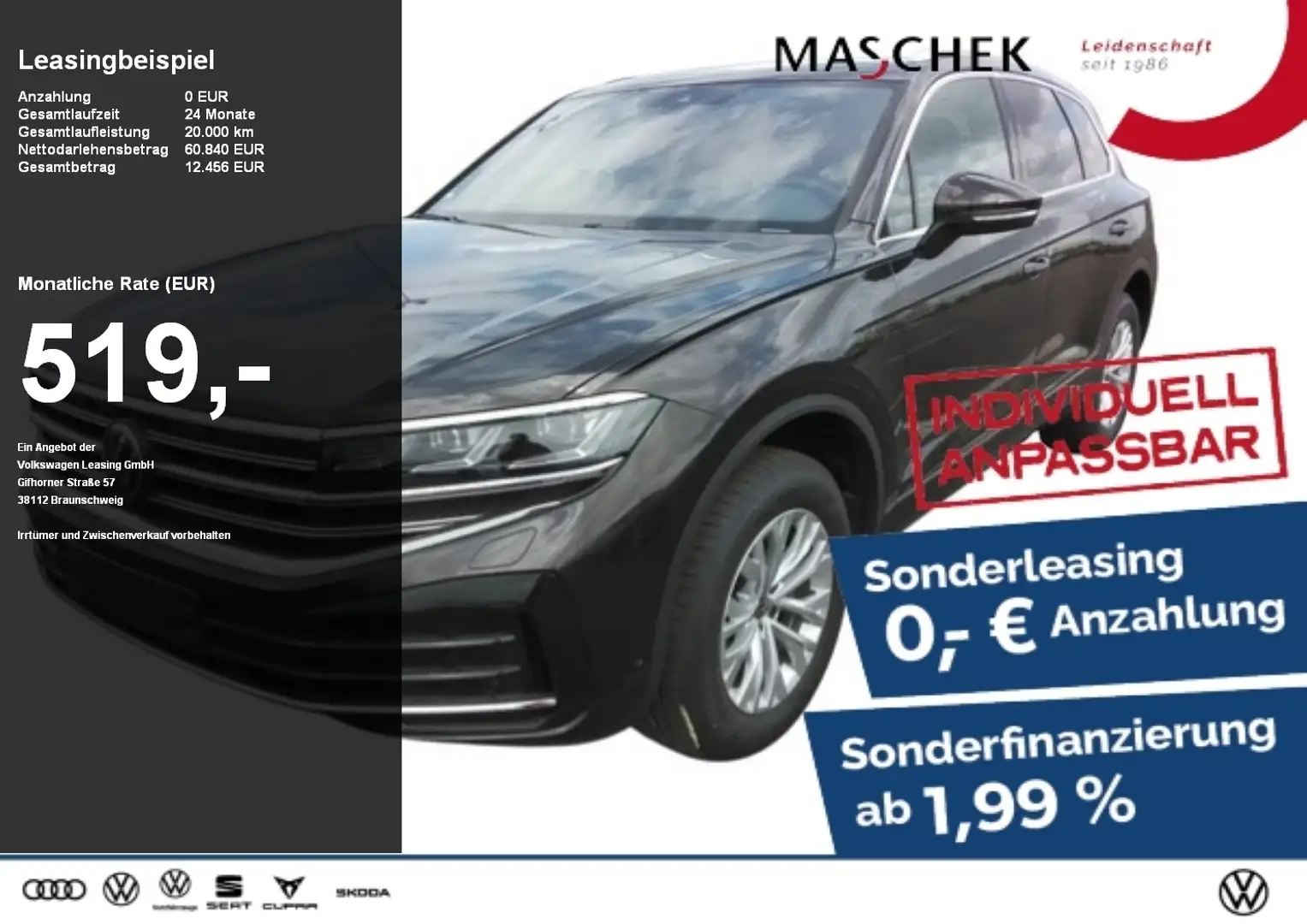Volkswagen Touareg Elegance 3.0 TDI AHK Standh. Leder IQDrive Maro - 1