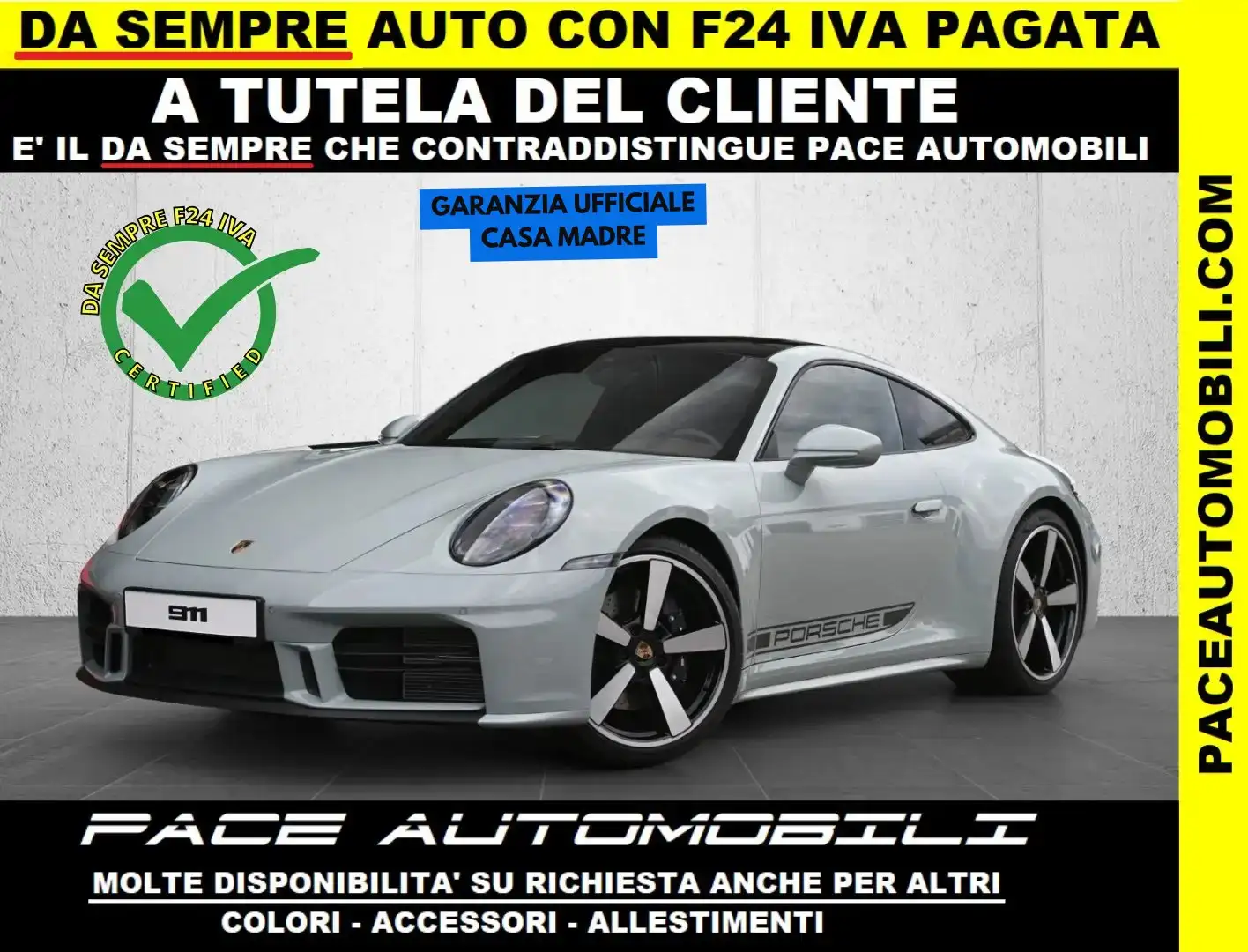 Porsche 911 992.2 MY25 TETTO SPORT DESIGN CHRONO NAVI PDC ACC Grigio - 1