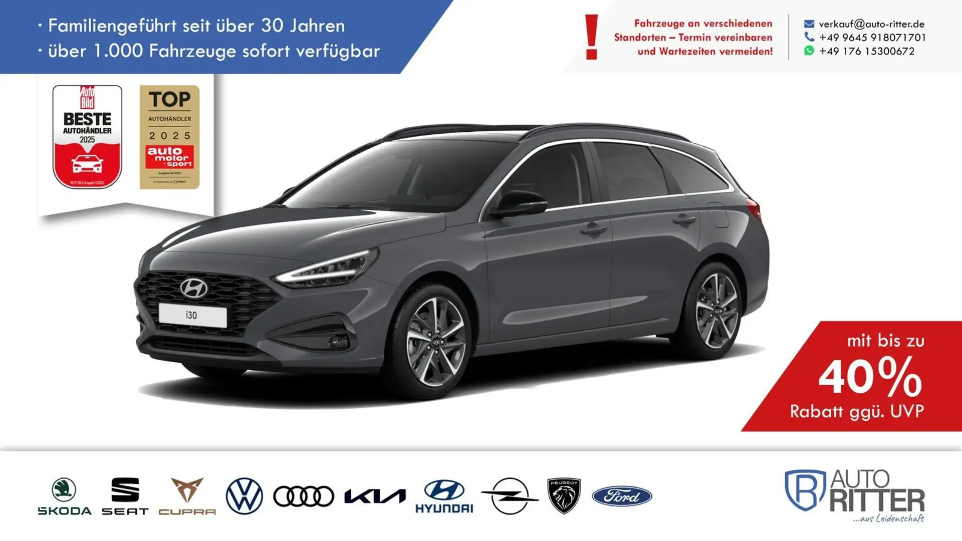 Hyundai i30 Kombi GO Plus RFK|LED|Navi|Carplay|Klima|... Grau - 1