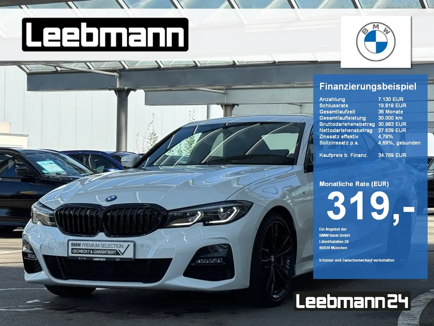 BMW 320 d Lim M-Sport 19LM/AHK/LASER 2 JAHRE GARANTIE Blanco - 1