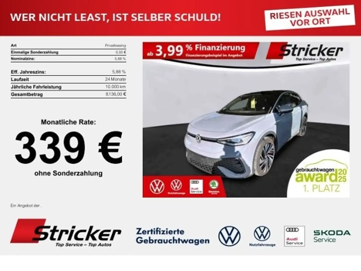 Volkswagen ID.5 Pro Performance 150/77 339,-ohne Anzahlung Top-Sp Grau - 1