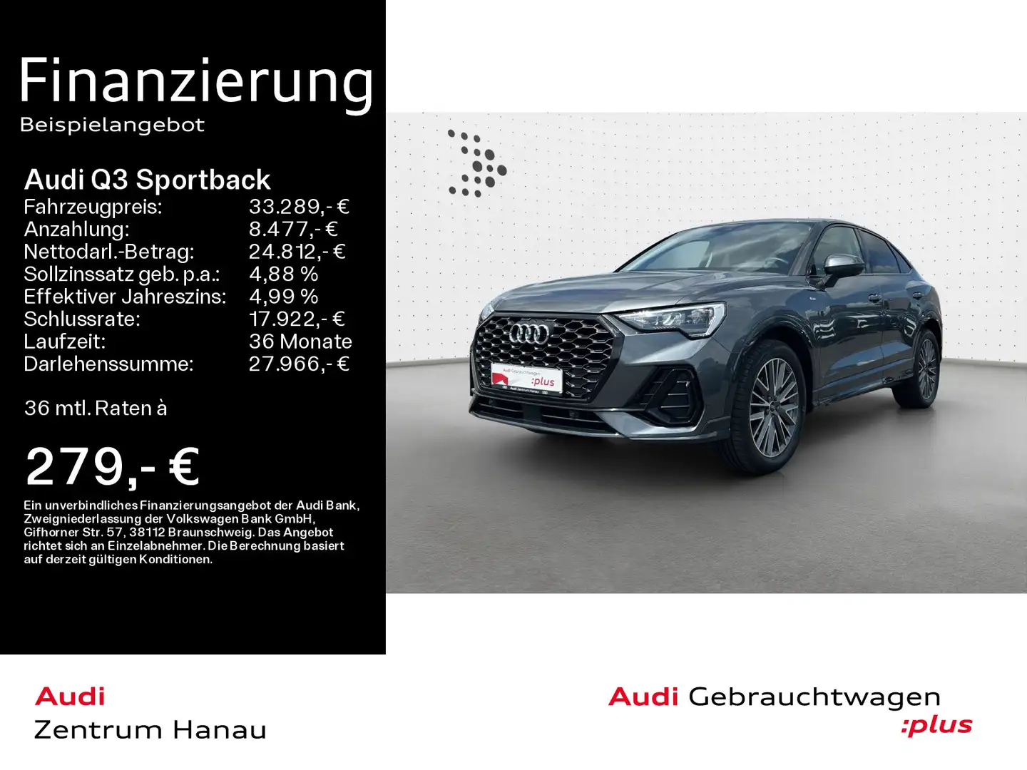 Audi Q3 35 TFSI S LINE NAVI*LED*AHK*VIRTUAL Gris - 1