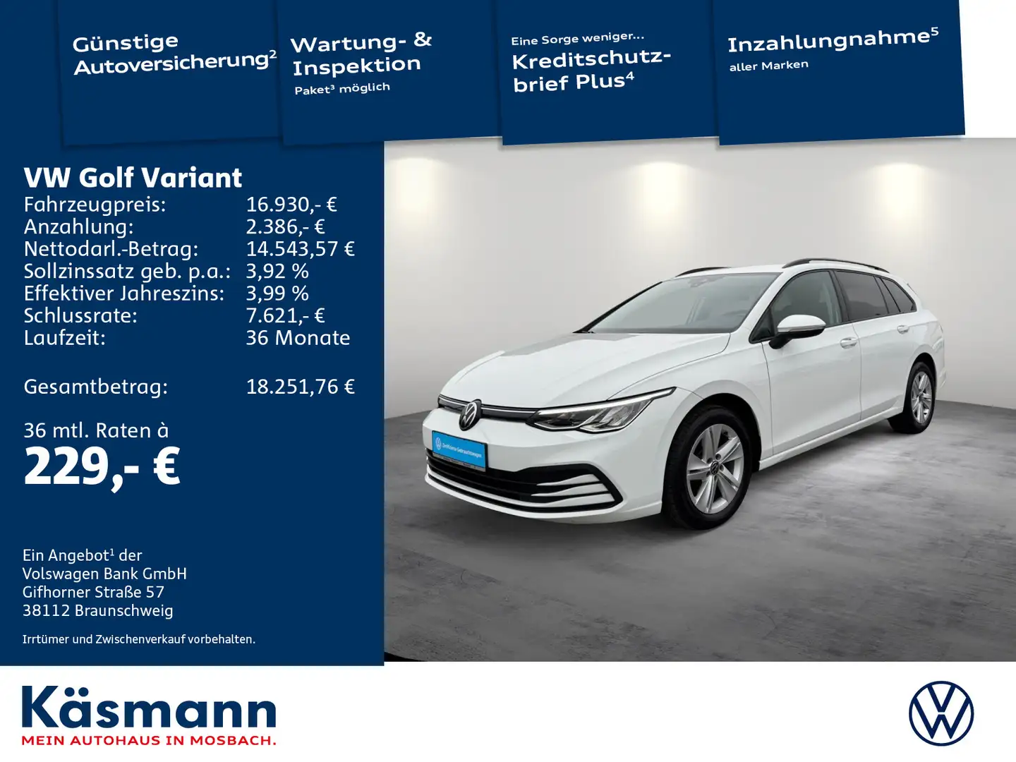 Volkswagen Golf Variant Golf VIII Variant Life 2.0TDI DSG LED NAV SHZ AC Blanc - 1