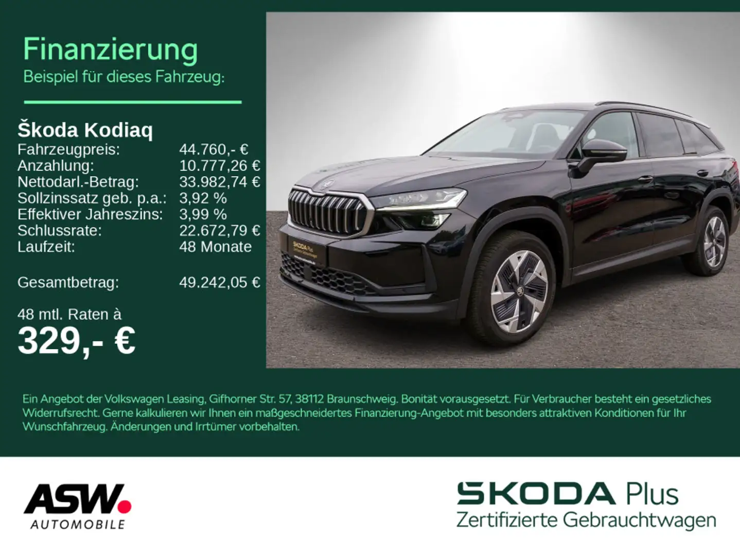 Skoda Kodiaq Selection 4x4 2.0TDI DSG Navi RFK HUD AHK Noir - 1