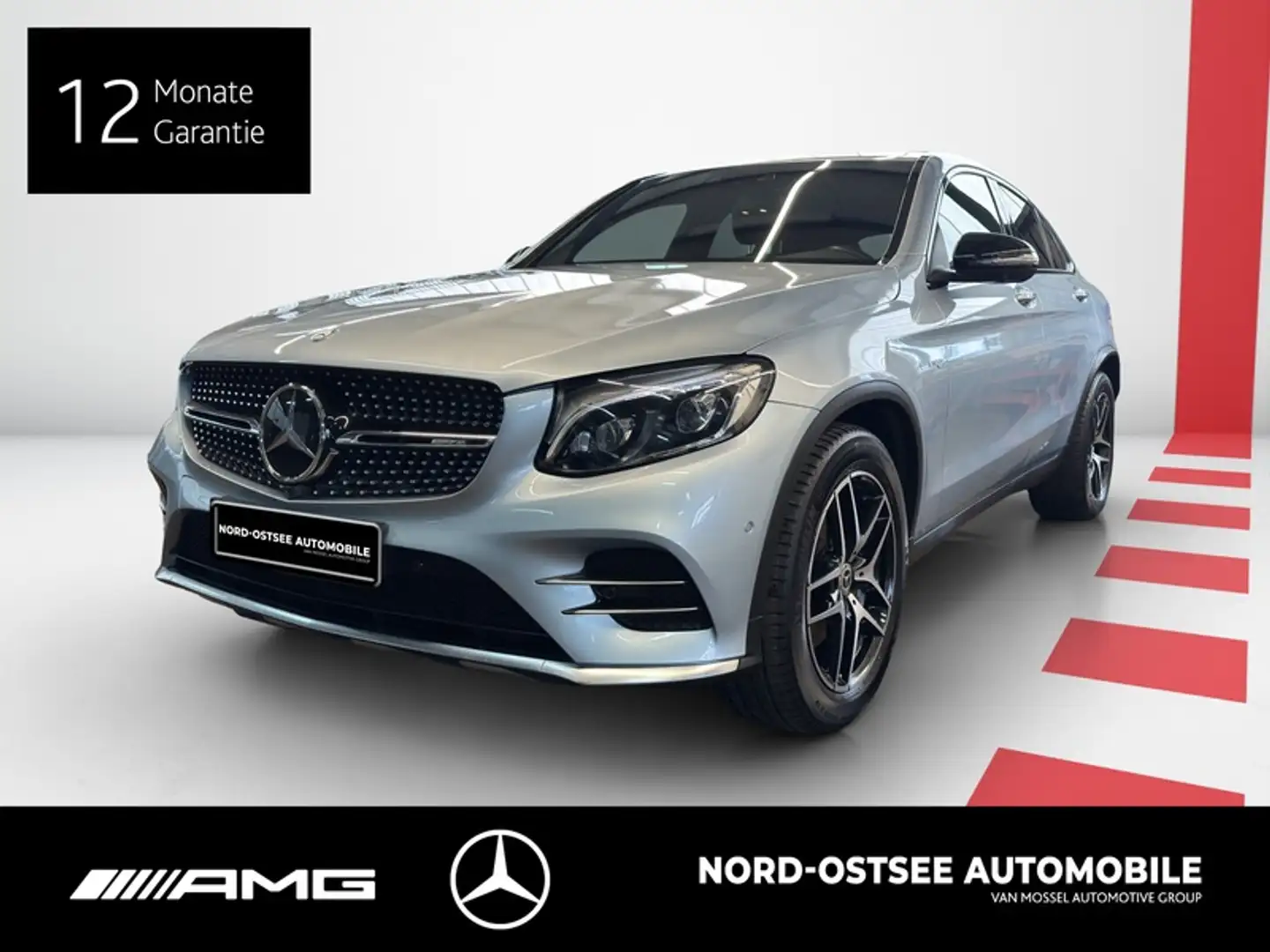 Mercedes-Benz GLC 43 AMG COUPÉ 4M AHK SHD BURMESTER 360° SPUR Argent - 1