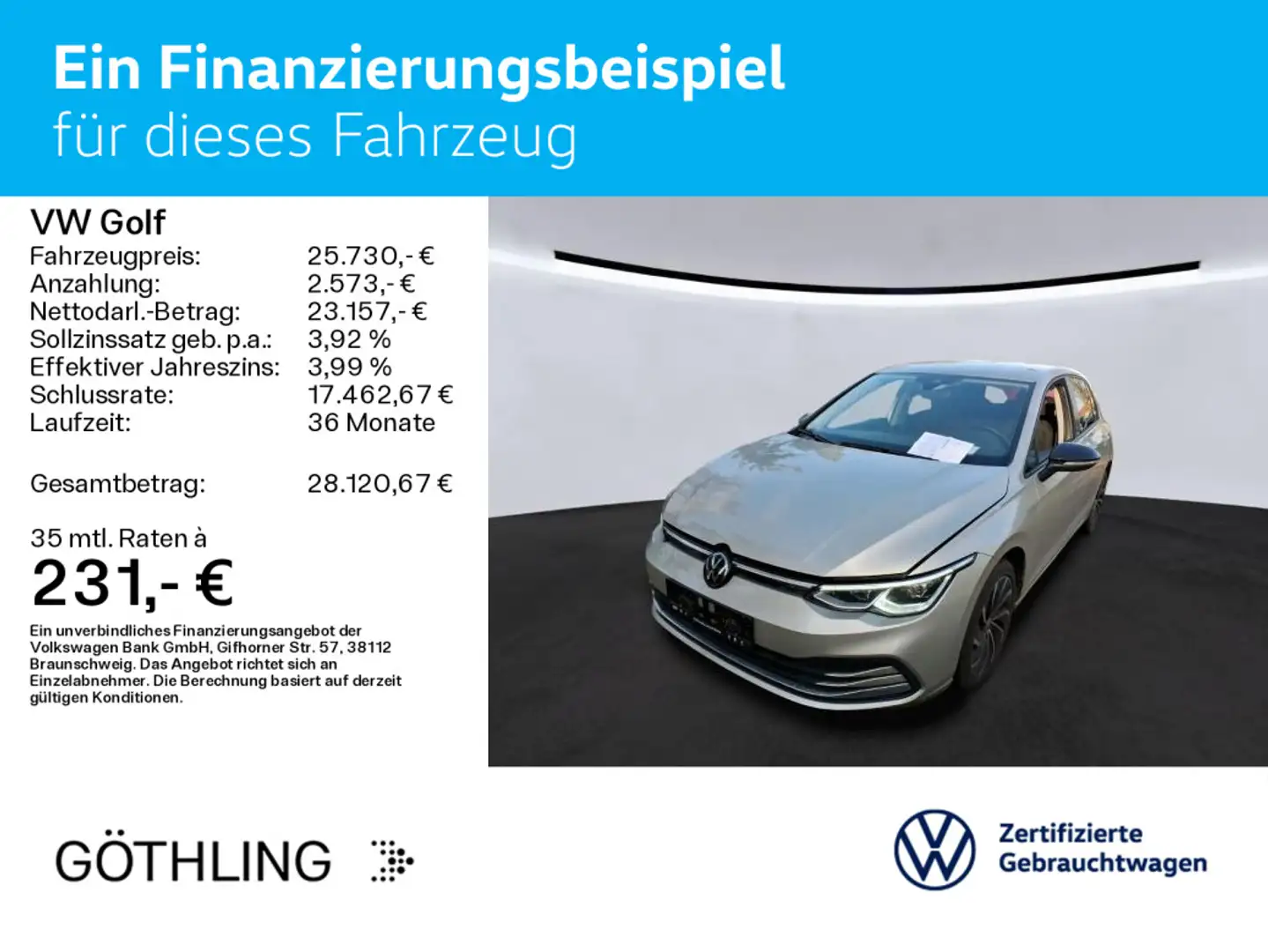 Volkswagen Golf Life MOVE 1.5 eTSI DSG*NAVI*LED+*ACC*SHZ*Am Silber - 2