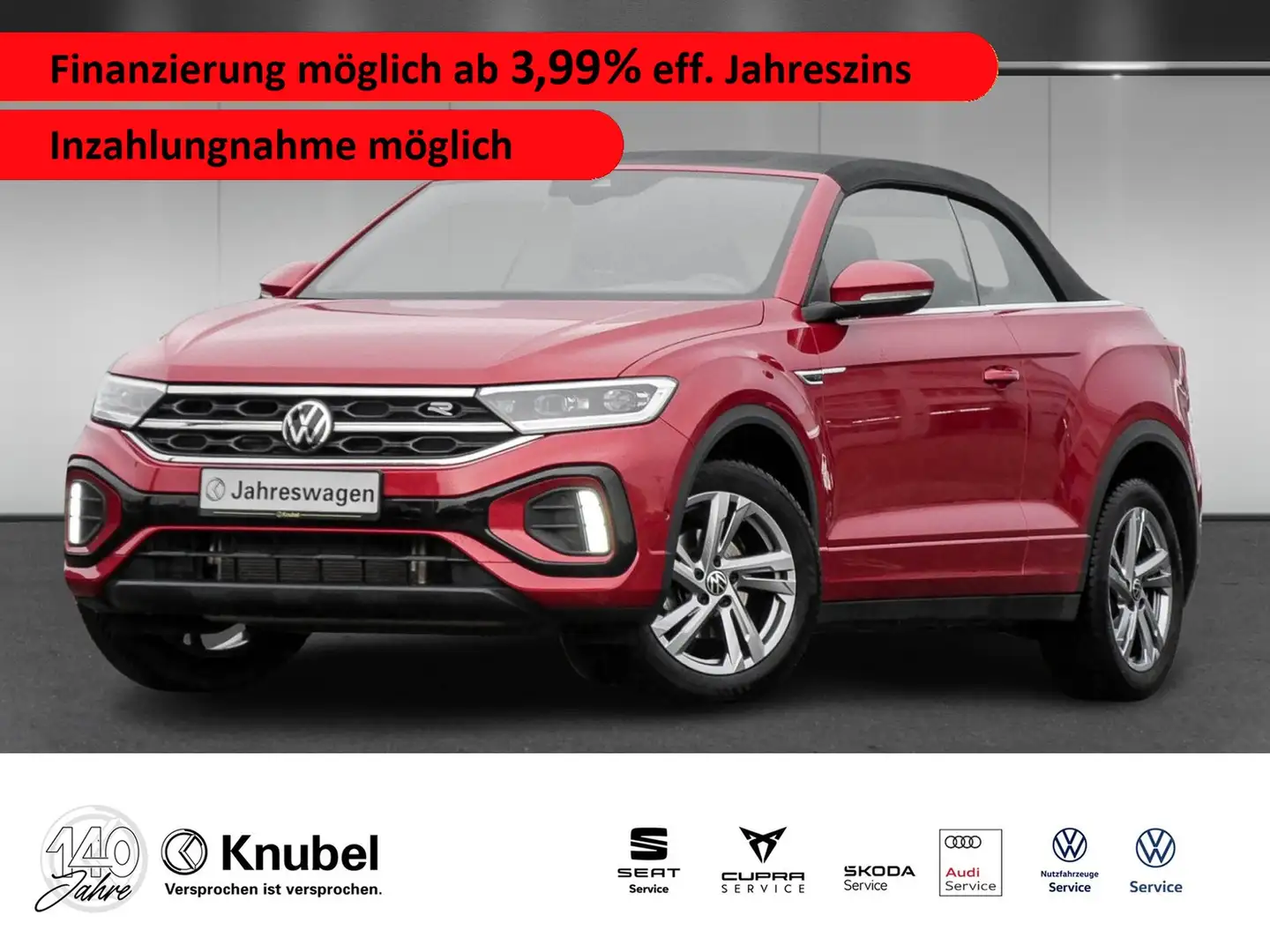 Volkswagen T-Roc Cabriolet R-Line 1.5 TSI DSG LED+/NAVI/AHK Rot - 1