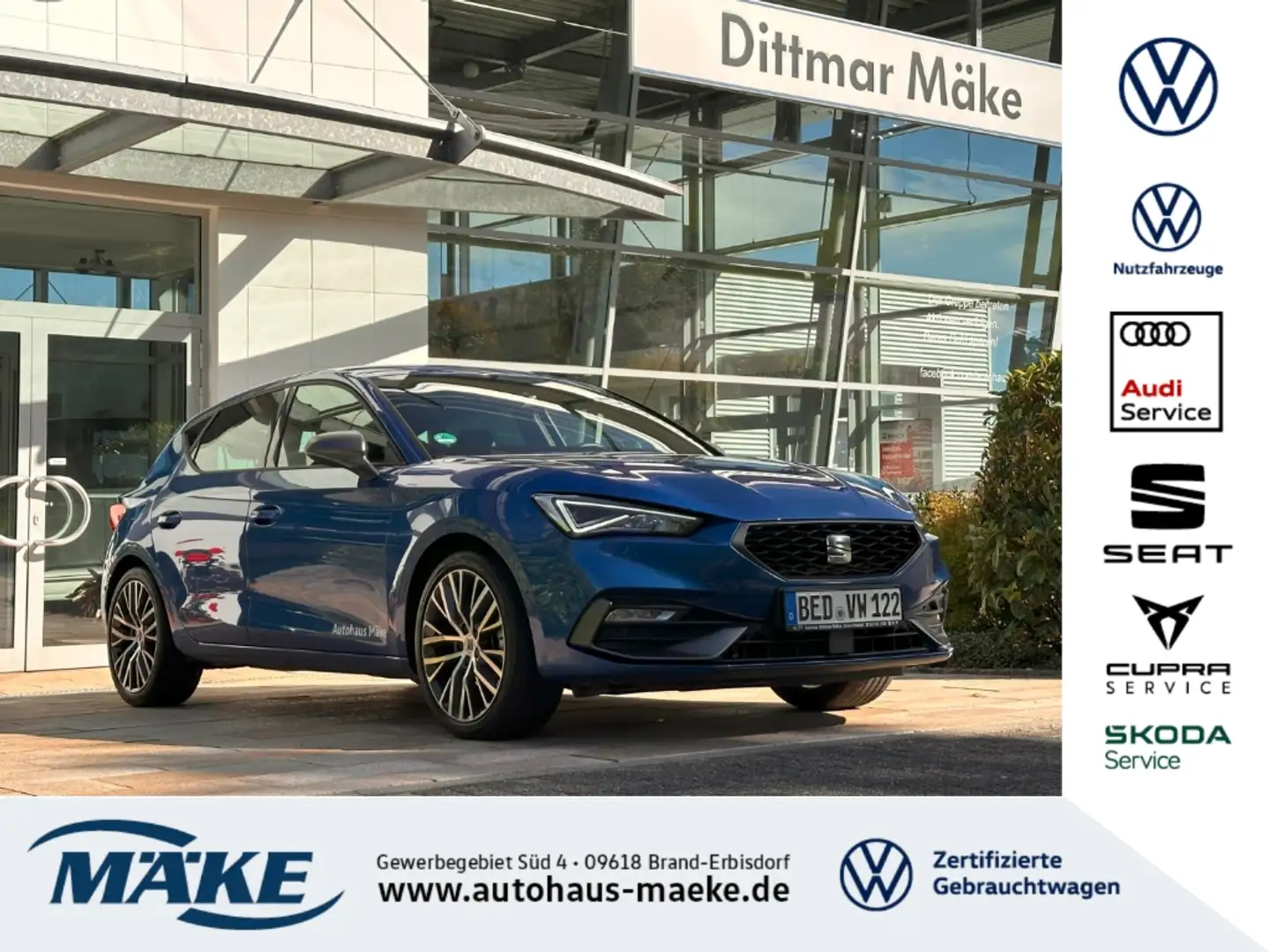 SEAT Leon FR 2.0 TDI DSG AHZV RFK LED NAV ACC BEATS Blau - 1