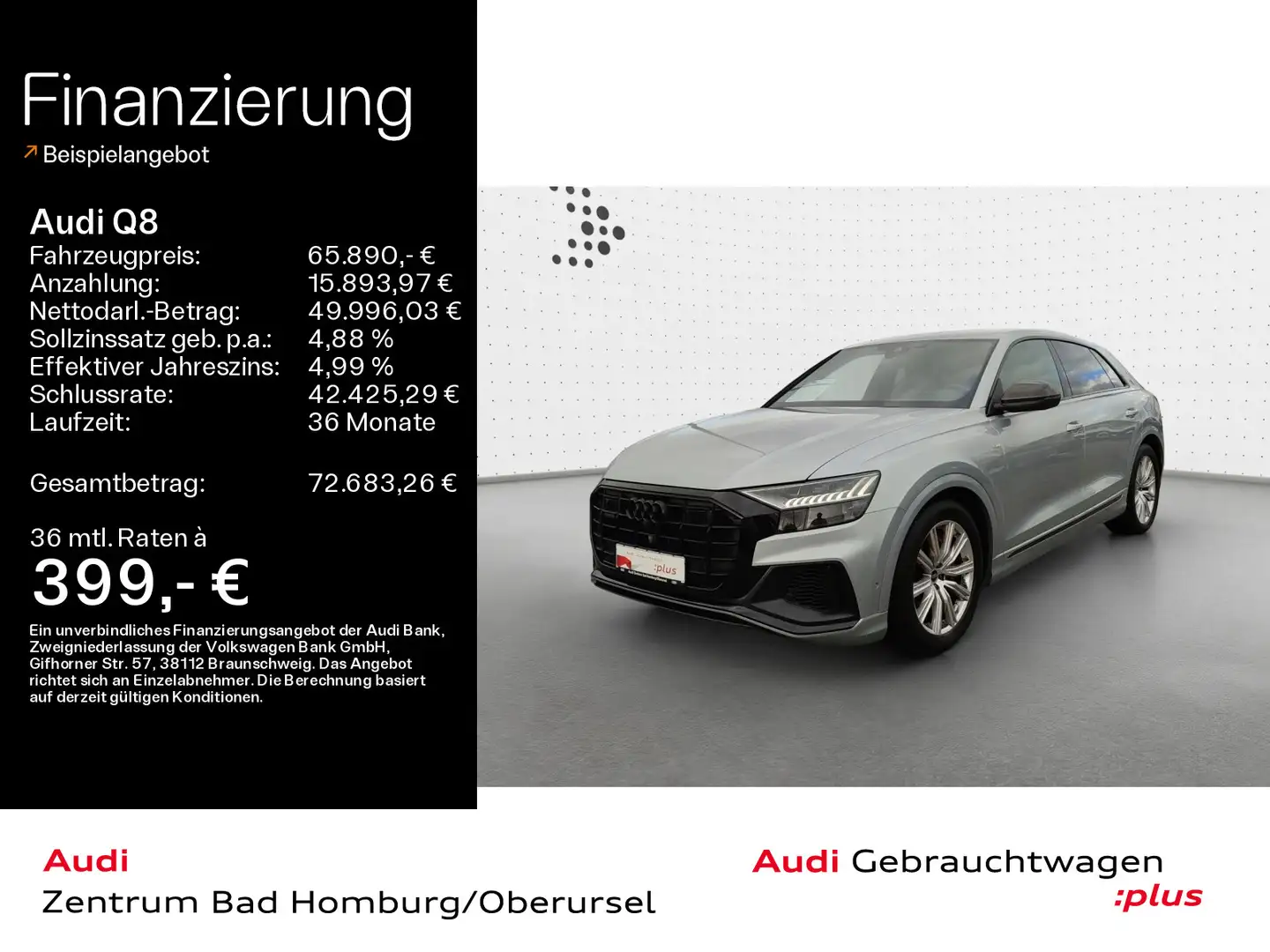 Audi Q8 SUV 55 TFSI e quattro*S line*HD Matrix*HeadUp Silber - 1