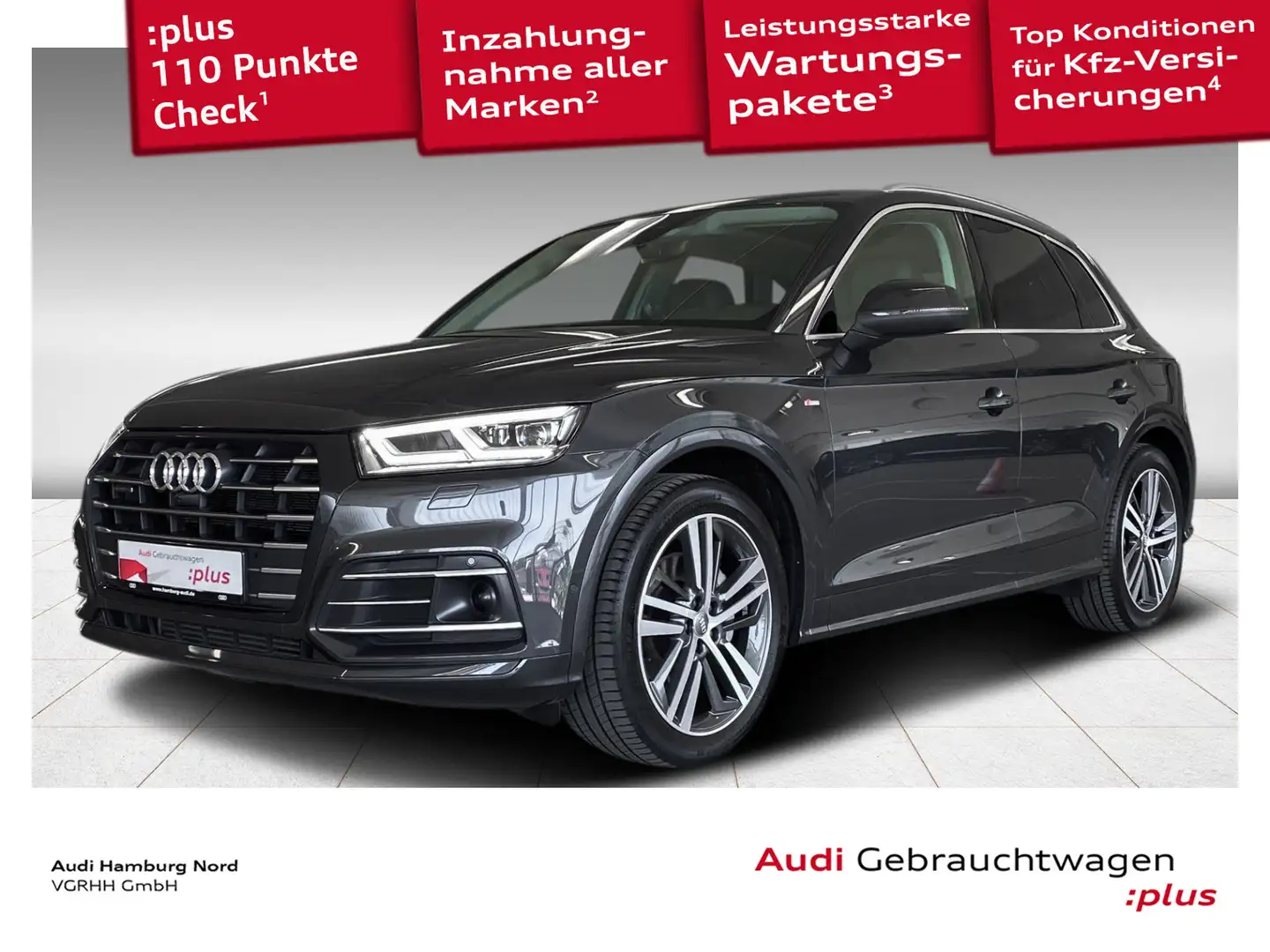 Audi Q5 55 TFSIe quattro AHK Matrix Navi ACC Luft B&O Grijs - 1